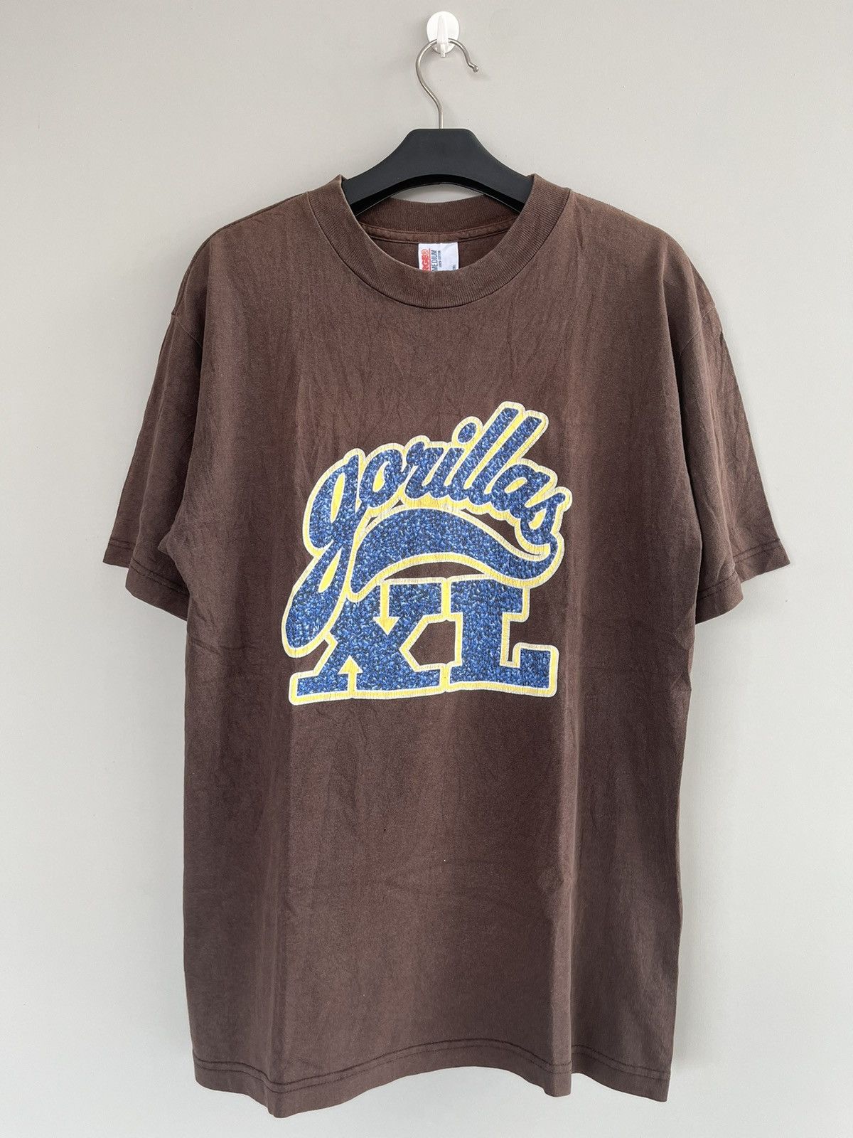 image of Vintage 90's Xlarge Gorillas Since 1991 Brown T-Shirt, Men's (Size Medium)