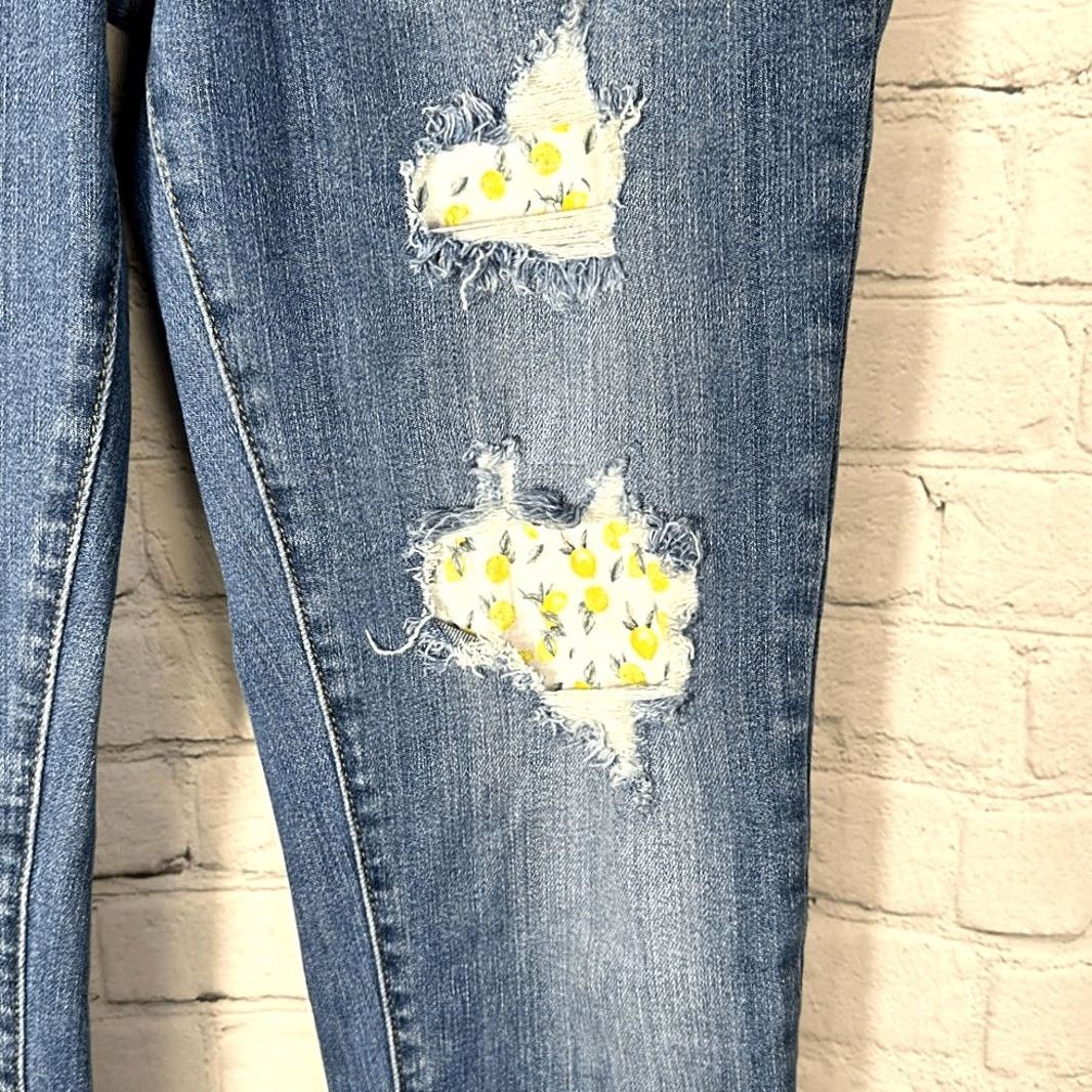 Vintage Judy Blue Jeans Women Skinny High Waist 88233 7 Juniors Blue Lemon Patch Style 88233 Boys Girls Size 28" / US 6 / IT 42 - 3 Thumbnail