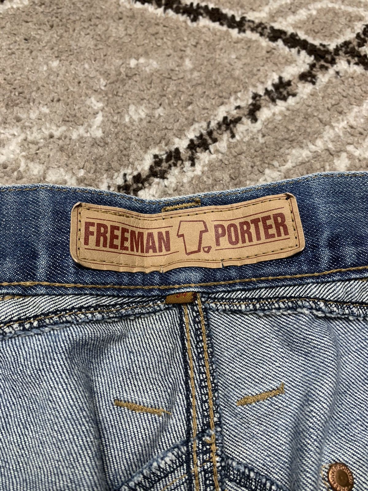 Freeman T. Porter × If Six Was Nine × Japanese Brand Vintage 90's Style Freeman T. porter Distressed Jeans Size US 34 / EU 50 - 10 Thumbnail