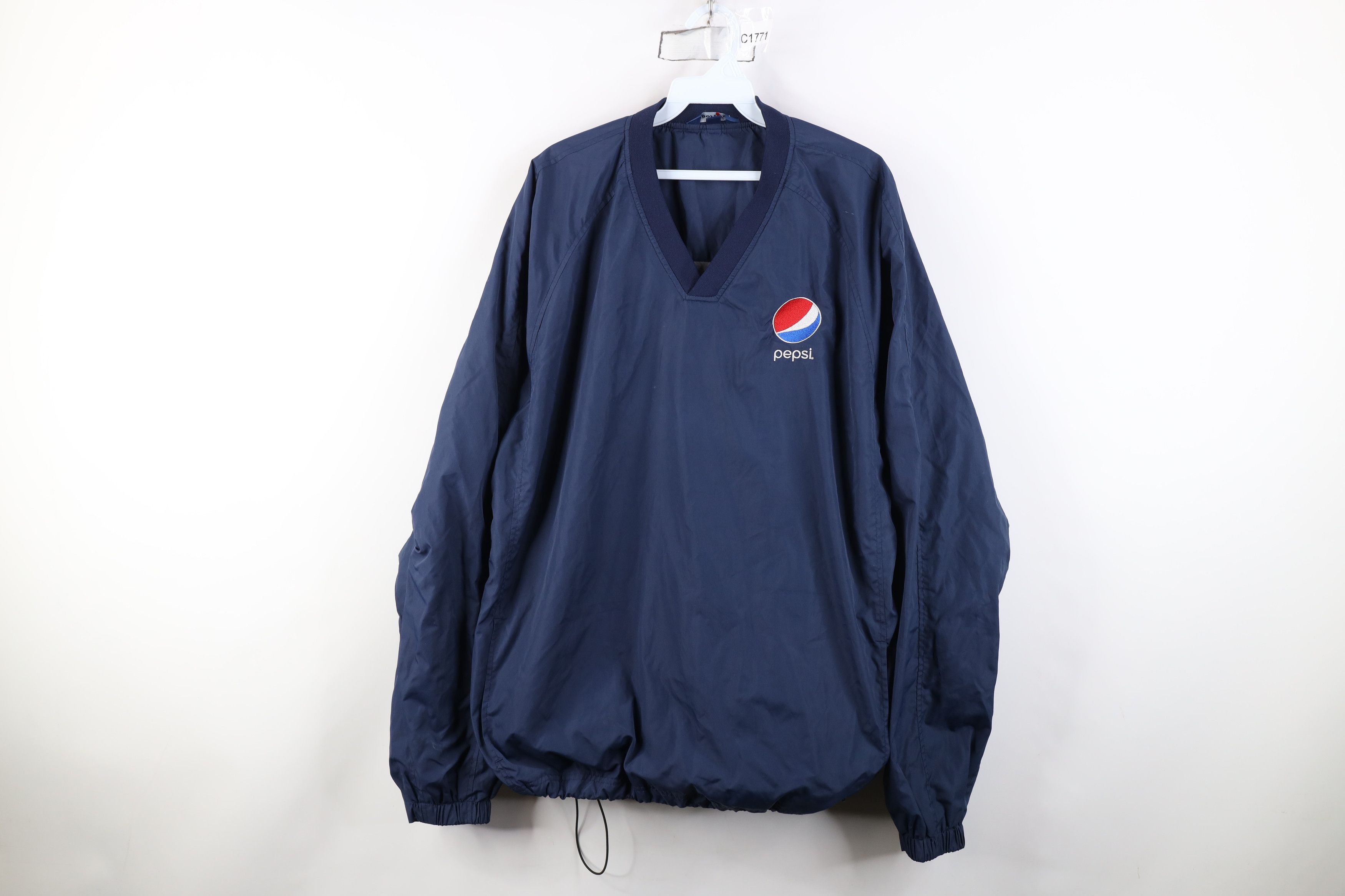 Vintage Vintage Pepsi Co Lined Pullover Windbreaker Jacket Navy Blue Size US XL / EU 56 / 4 - 1 Thumbnail