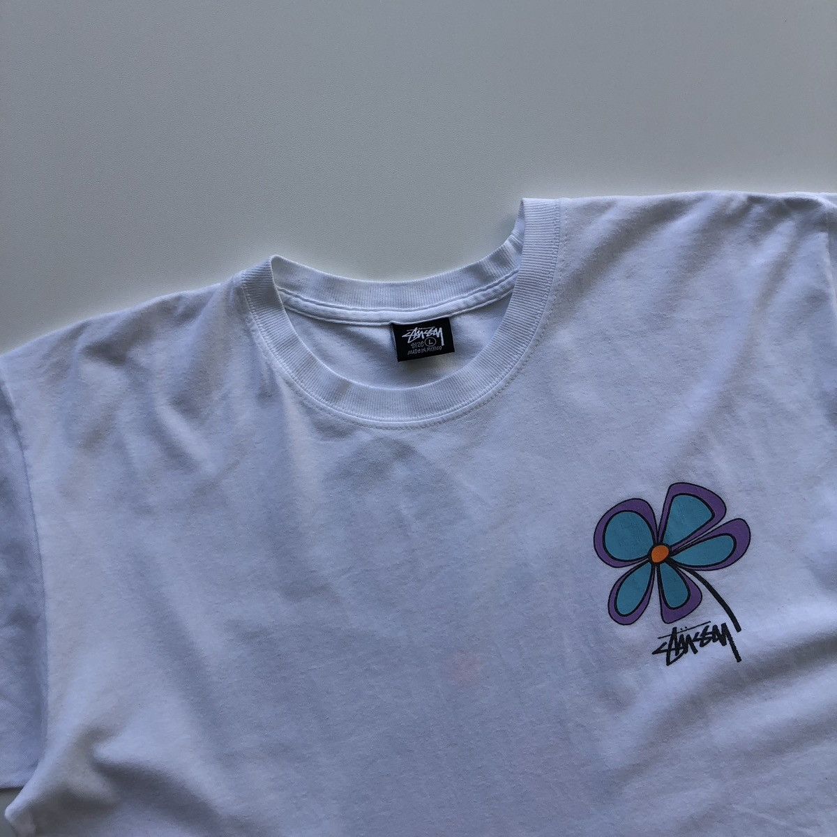 Stussy Stussy Flower Logo Basic T-Shirt White Rare Size US L / EU 52-54 / 3 - 2 Thumbnail