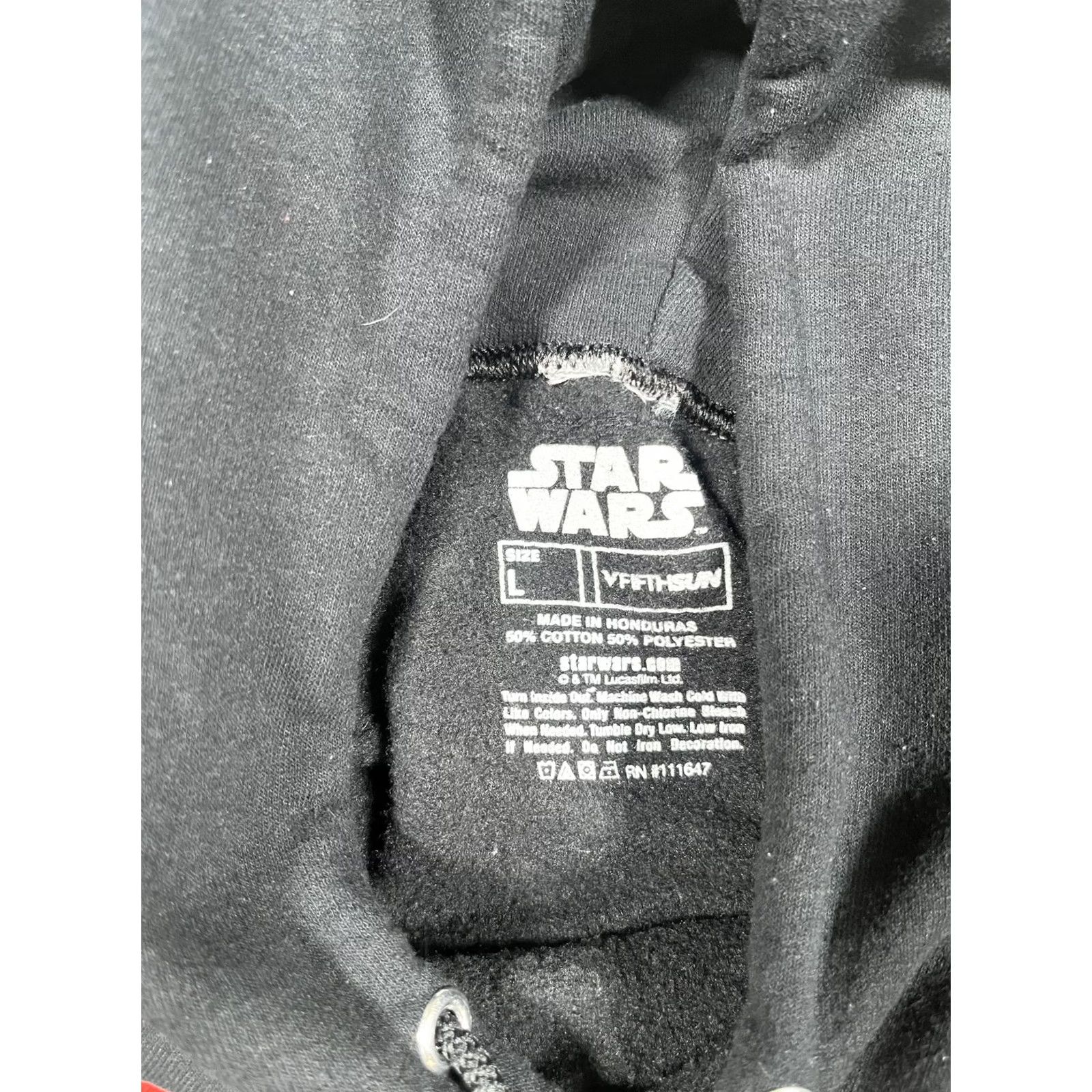 Disney Star Wars Hoodie Mens Large Black Pullover Graphic Fleece Lucasfilm Size US L / EU 52-54 / 3 - 3 Thumbnail