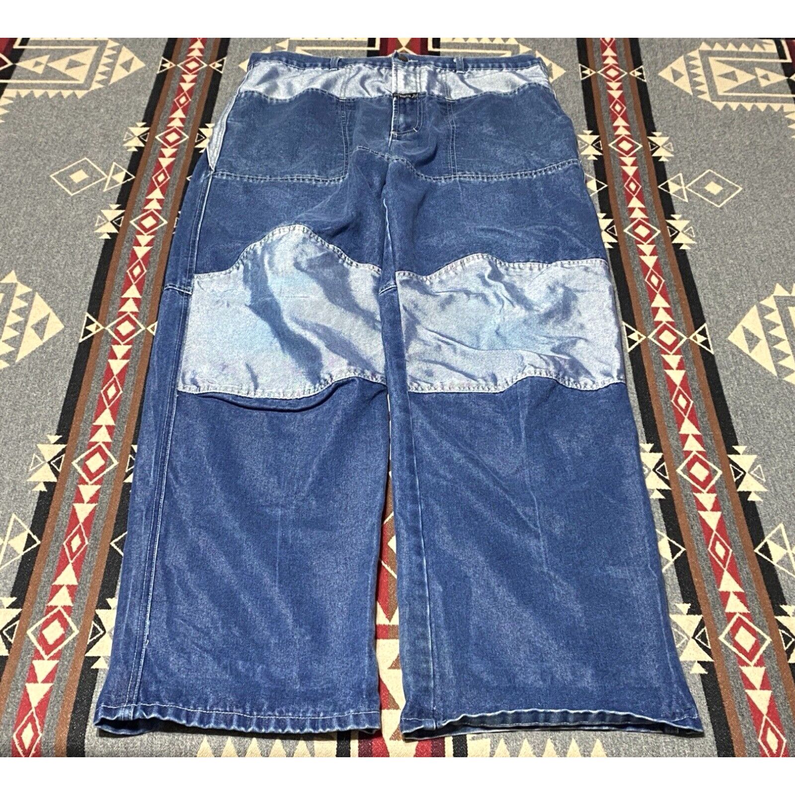 image of Vintage Marithe Francois Girbaud Mens Size 38 (37X34) Baggy Wide Leg Jeans VTG 90's Blue 65 in Whit