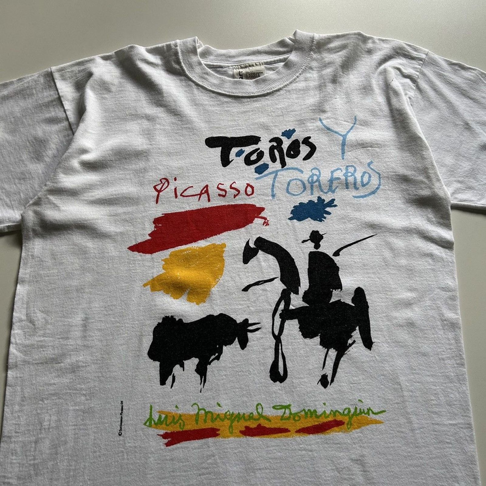 Vintage Vintage 1990s Picasso Toros y toreros Graphic T Shirt Large Size US L / EU 52-54 / 3 - 2 Thumbnail