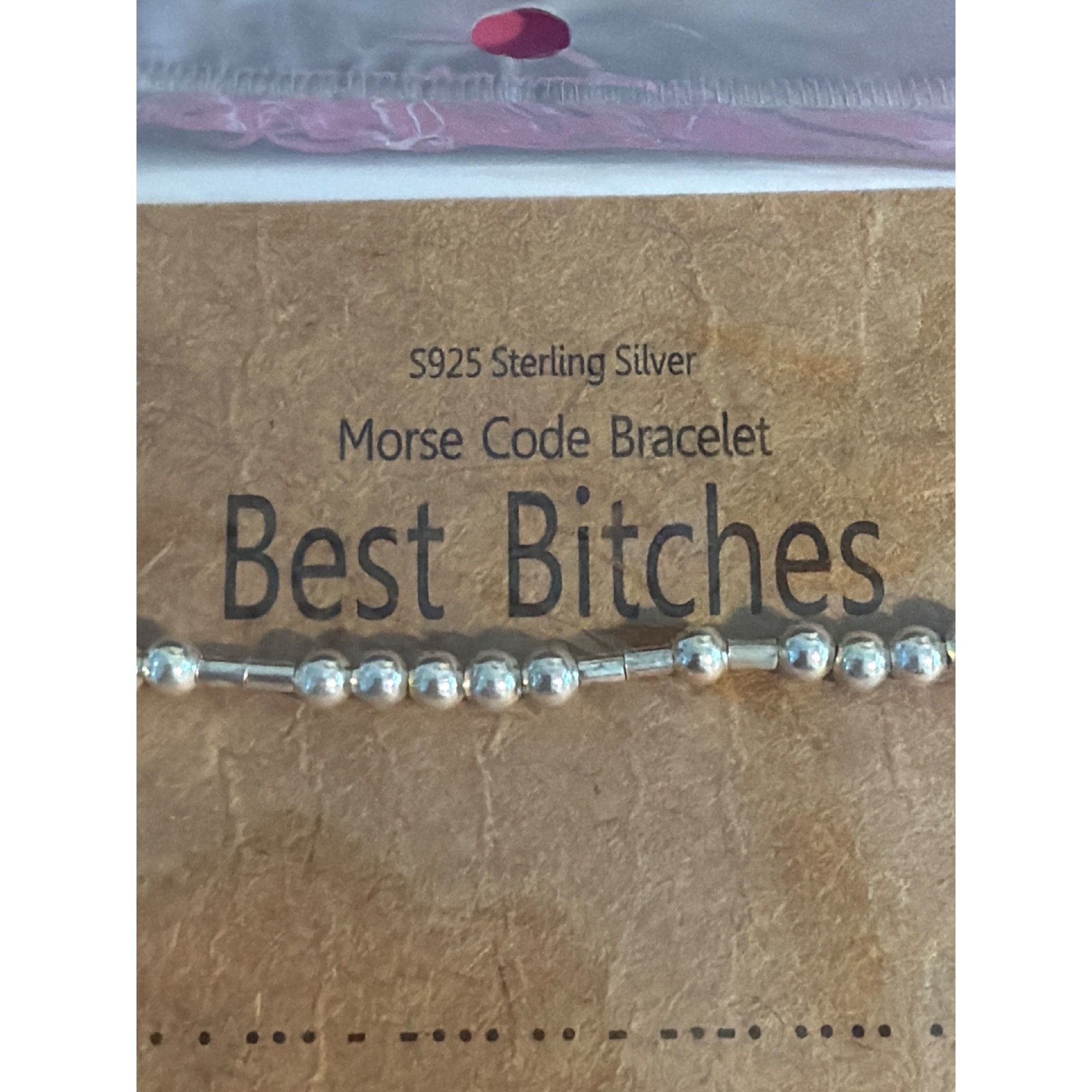 Other Sterling Silver Morse Code Bracelet "Best Bitches" Handmade Size ONE SIZE - 2 Thumbnail