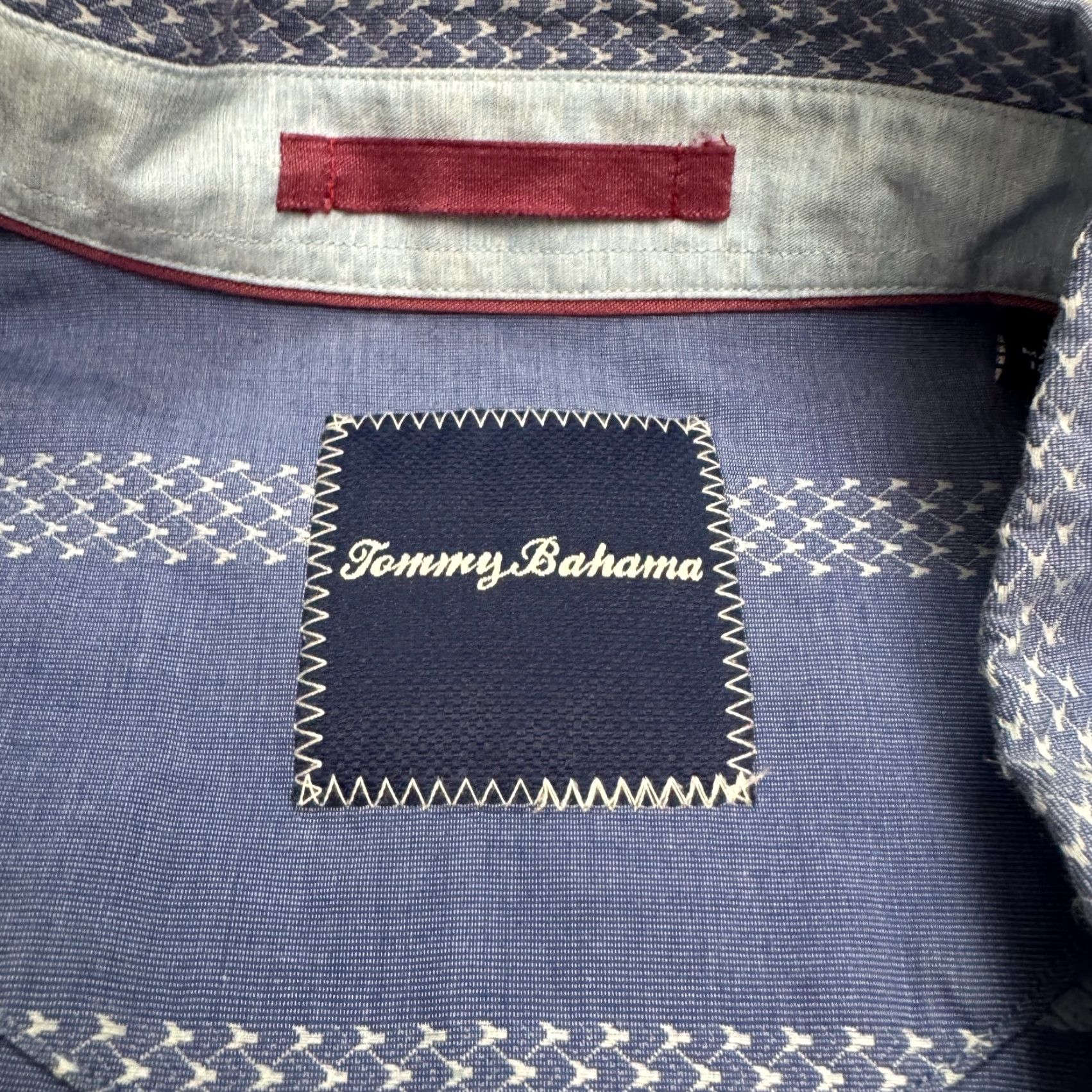Tommy Bahama Tommy Bahama Shirt Textured Button Down Mens XL Blue Striped Long Sleeve Size US XL / EU 56 / 4 - 5 Thumbnail