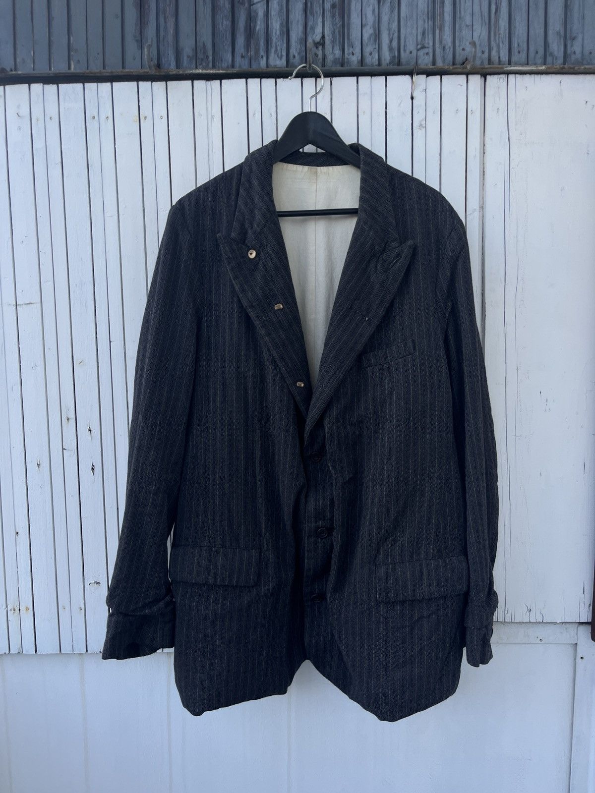 image of Paul Harnden Shoemakers Dark Grey Long Twill Blazer, Men's (Size XL)