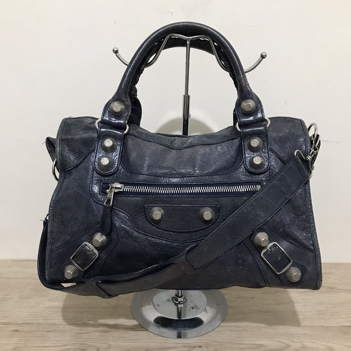 Balenciaga BALENCIAGA - CITY BAG - GIANT 21 SILVER HARDWARE (NAVY