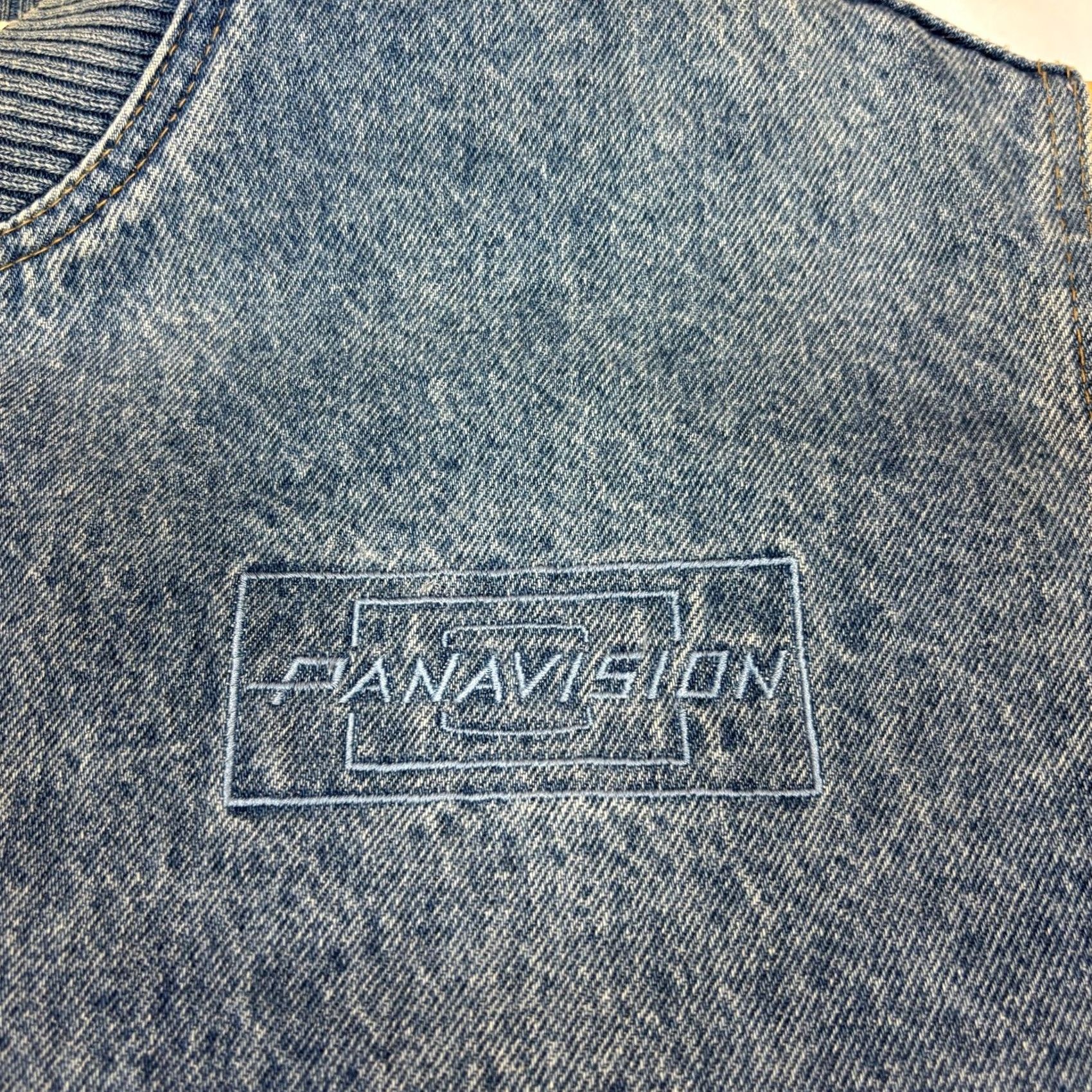 Denime 90s Panavision Denim Varsity Jacket Mens XL Vintage Blue Size US XL / EU 56 / 4 - 3 Thumbnail