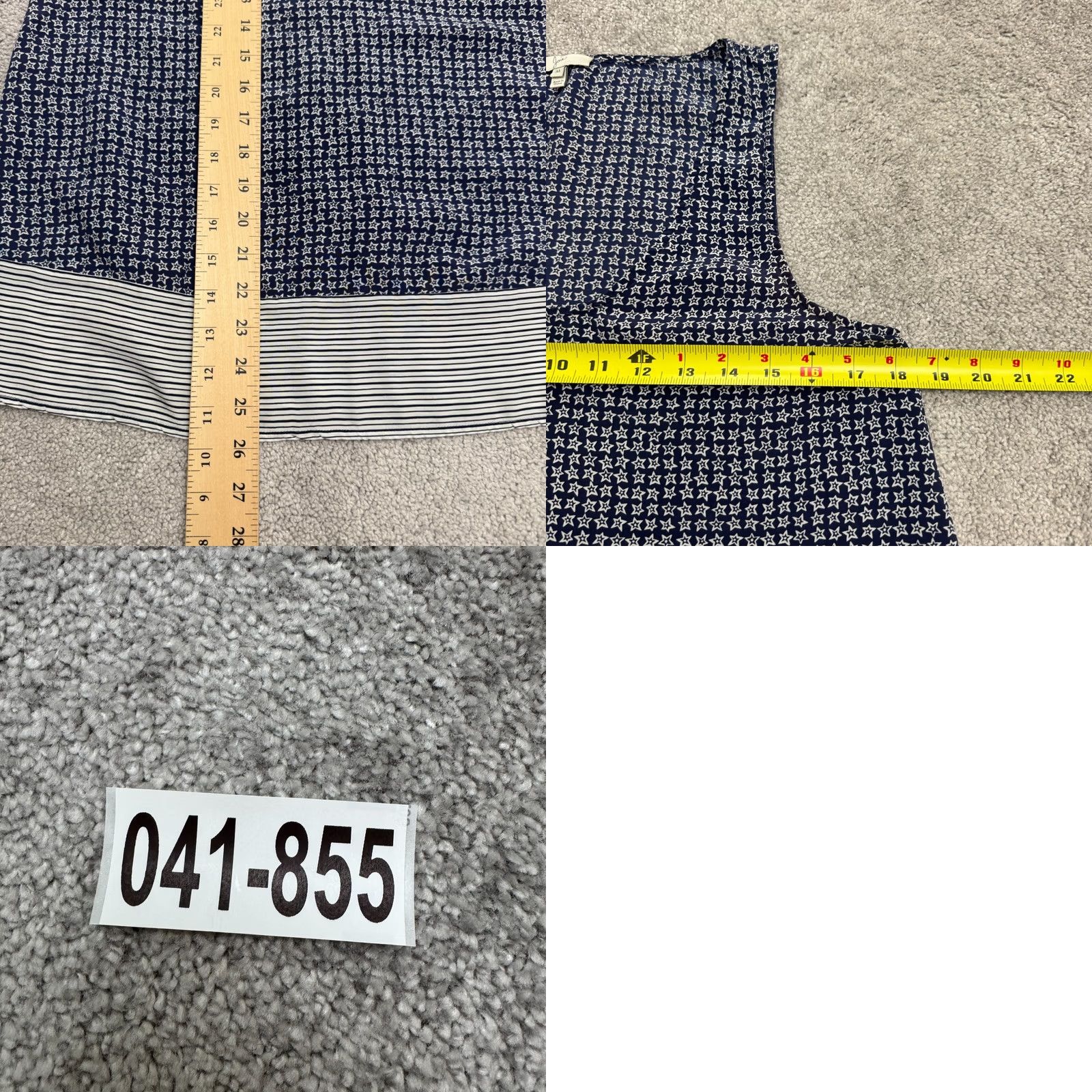 Joie Joie Silk Tank Top Womens M Navy Blue Star Print Casual Sleeveless Scoop Neck Size M / US 6-8 / IT 42-44 - 8 Thumbnail