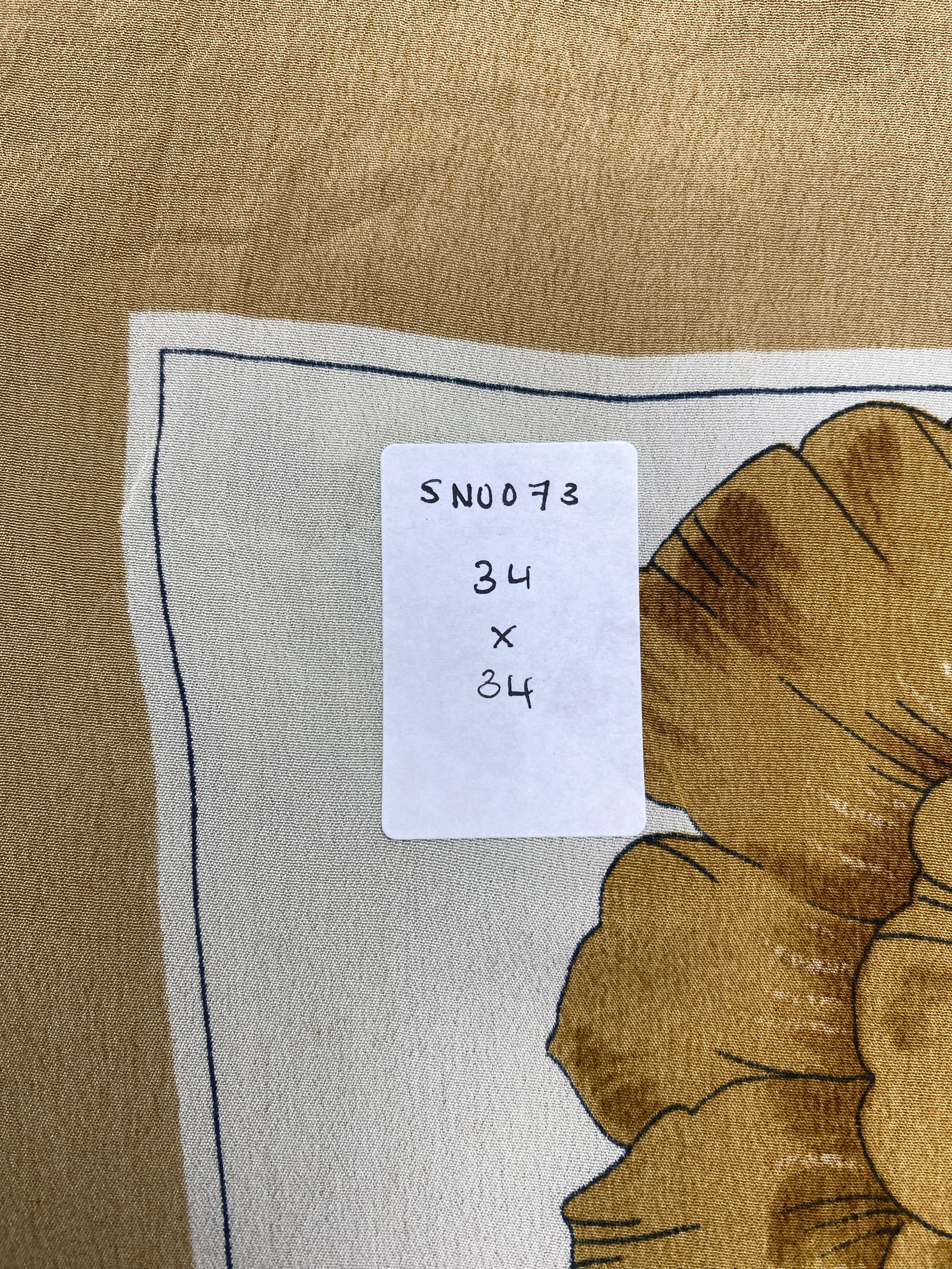 Vintage Flower Design Silk Scarf / Muffler / Silk Shawl SN0073 Size ONE SIZE - 9 Thumbnail