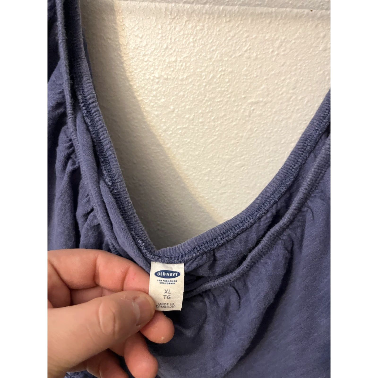 Old Navy Old Navy Blouse Women's XL Blue Off Shoulder Shirt Size XL / US 12-14 / IT 48-50 - 3 Thumbnail