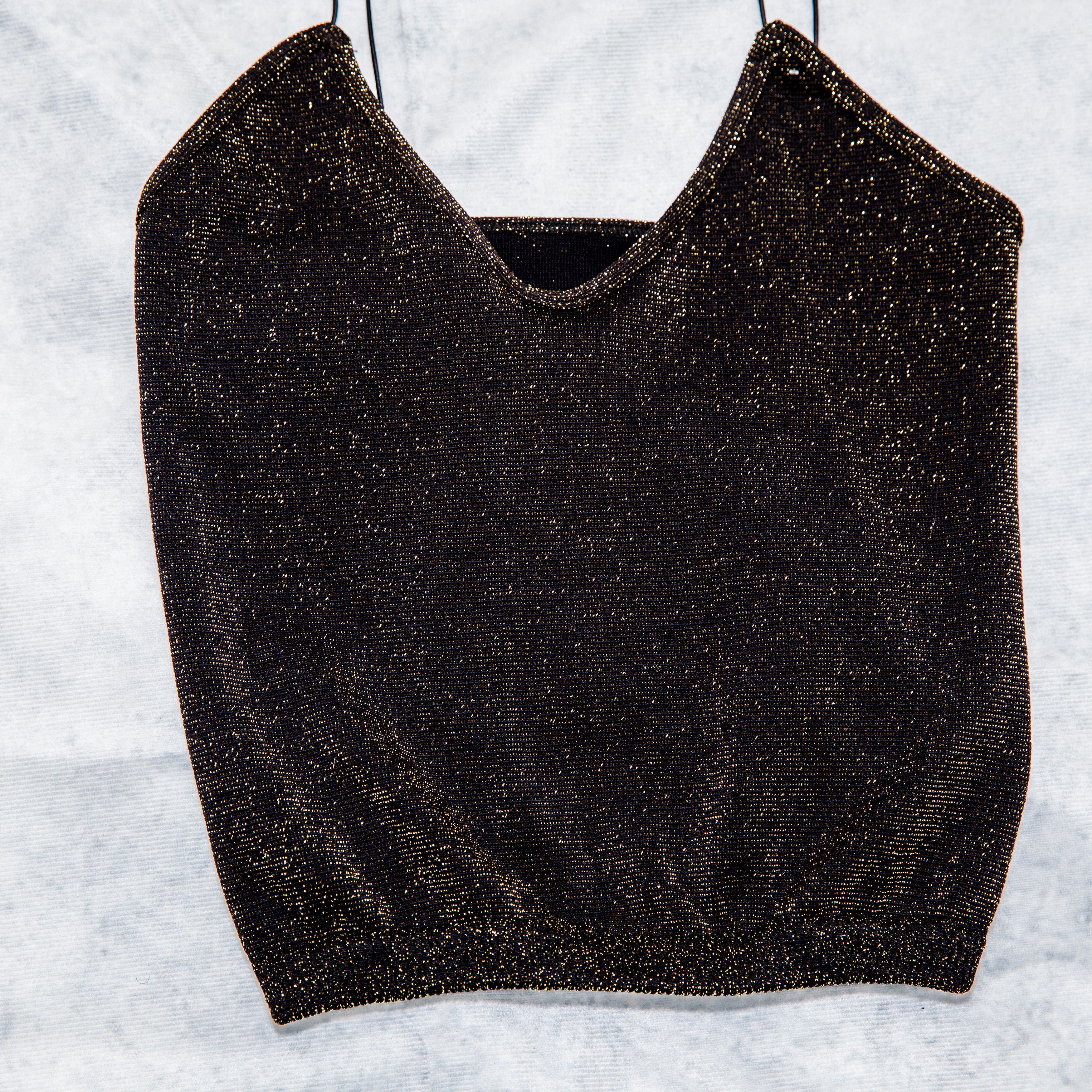 Free People Intimately Free People Tank Top XS/S Black Gold Sparkle Size XS / US 0-2 / IT 36-38 - 4 Thumbnail