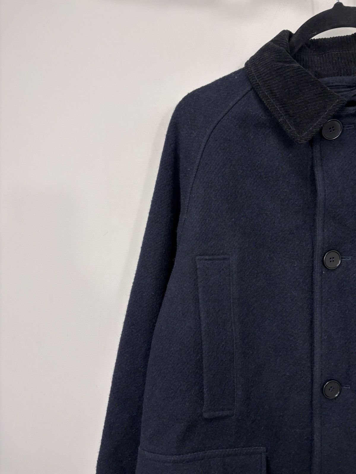 Arket Arket Men’s Navy Blue Wool Car Coat Corduroy Collar Size US S / EU 44-46 / 1 - 6 Thumbnail