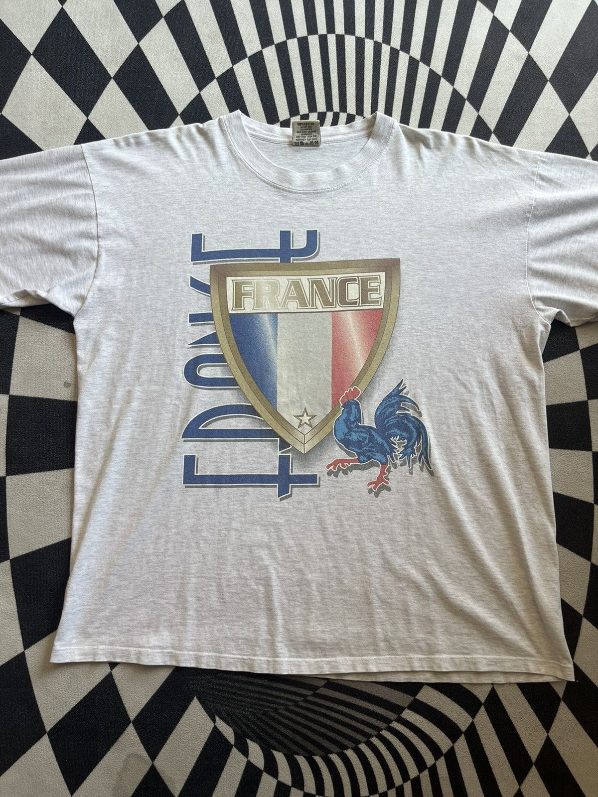 Nutmeg Vintage FRANCE Football Team Logo 90’s Nutmeg Mills Tshirt Size US XL / EU 56 / 4 - 3 Thumbnail