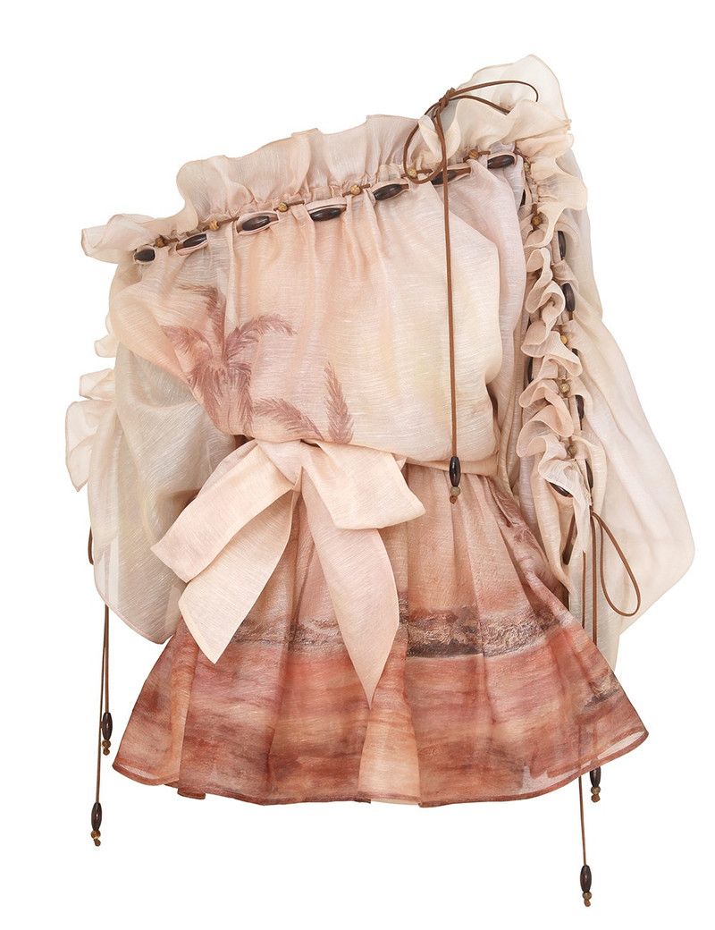 Zimmermann oc11z0226 Illuminate Ruffle Mini Dress In Multicolor Size M / US 6-8 / IT 42-44 - 1 Thumbnail