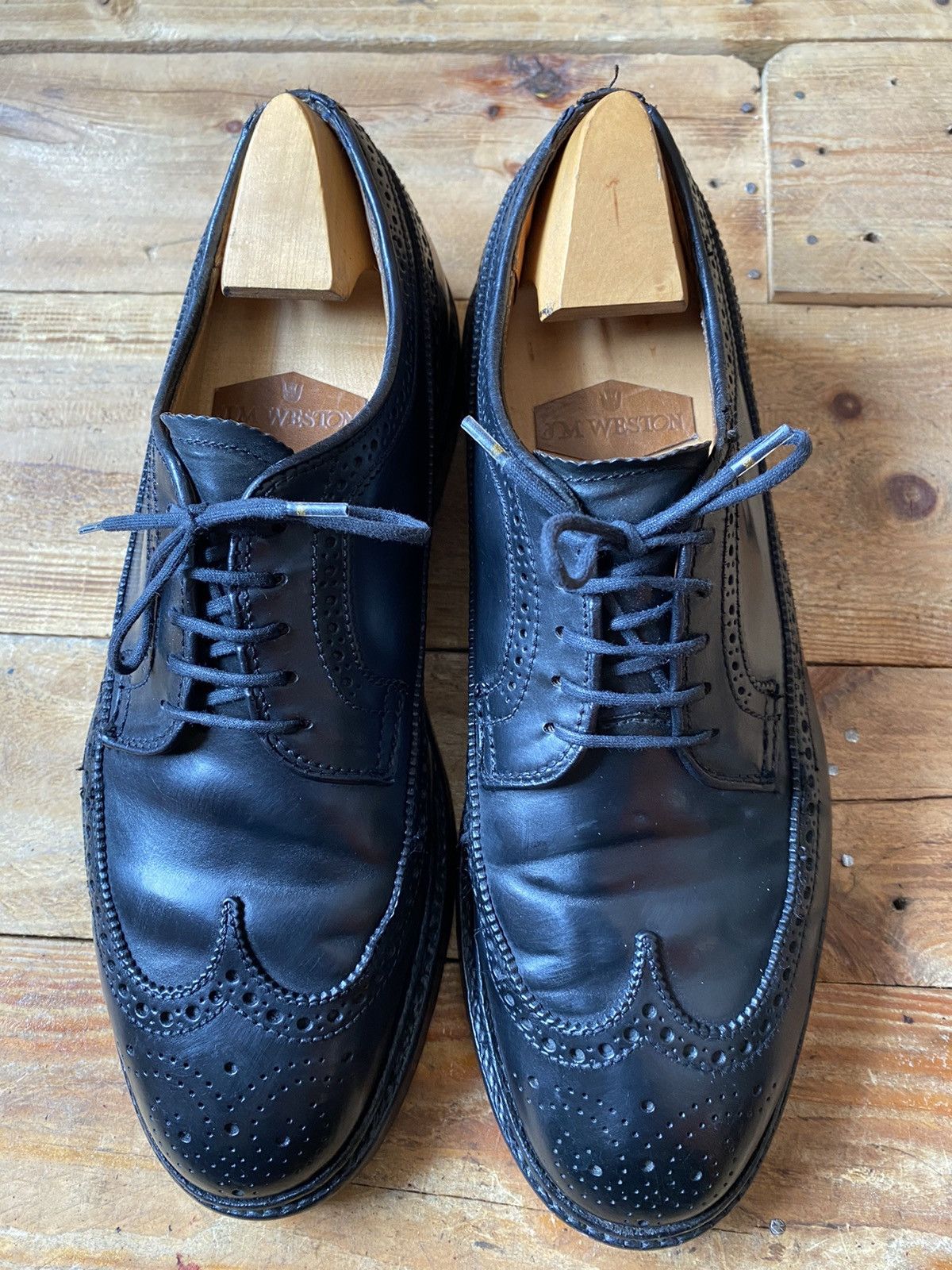 Alden Alden shell cordovan black leather oxford shoes sz 8E Size US 8 / EU 41 - 2 Thumbnail