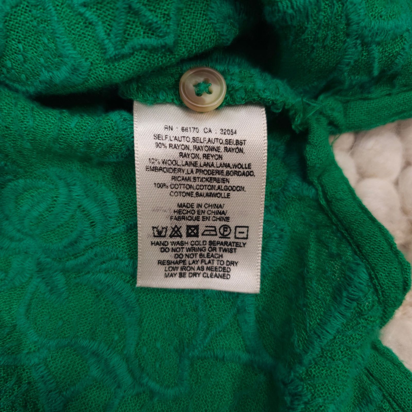 Anthropologie Akemi + Kin Abacos Embroidered Tunic Blouse Green Sz Small Size S / US 4 / IT 40 - 7 Thumbnail