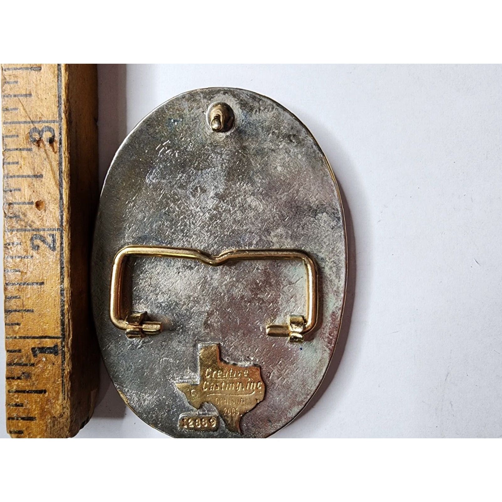 Vintage VINTAGE 2001 Creative Casting Cheyenne Trap and Shoot Club Trophy Belt Buckle One Size Silver Western Mens Size ONE SIZE - 3 Thumbnail