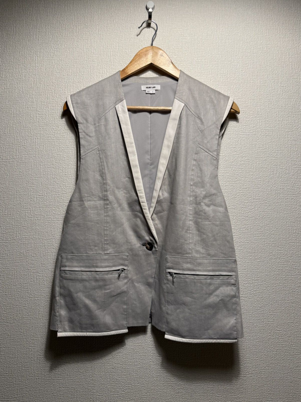 Helmut Lang HELMUT LANG SHEEPSKIN LEATHER VEST Size 50R - 1 Thumbnail