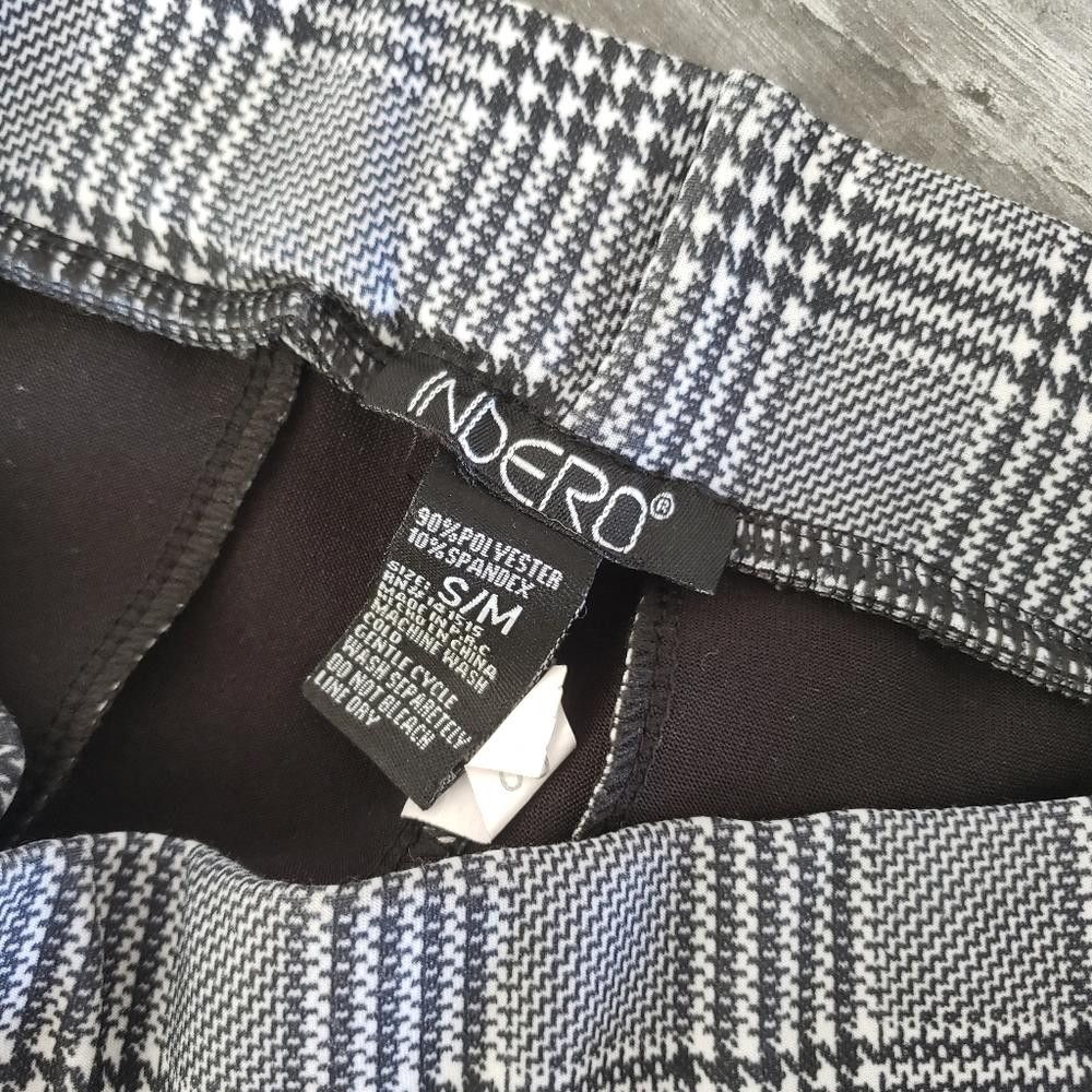 Designer Black White Detailed Indero Dress Pant Size 30" / US 8 / IT 44 - 3 Thumbnail
