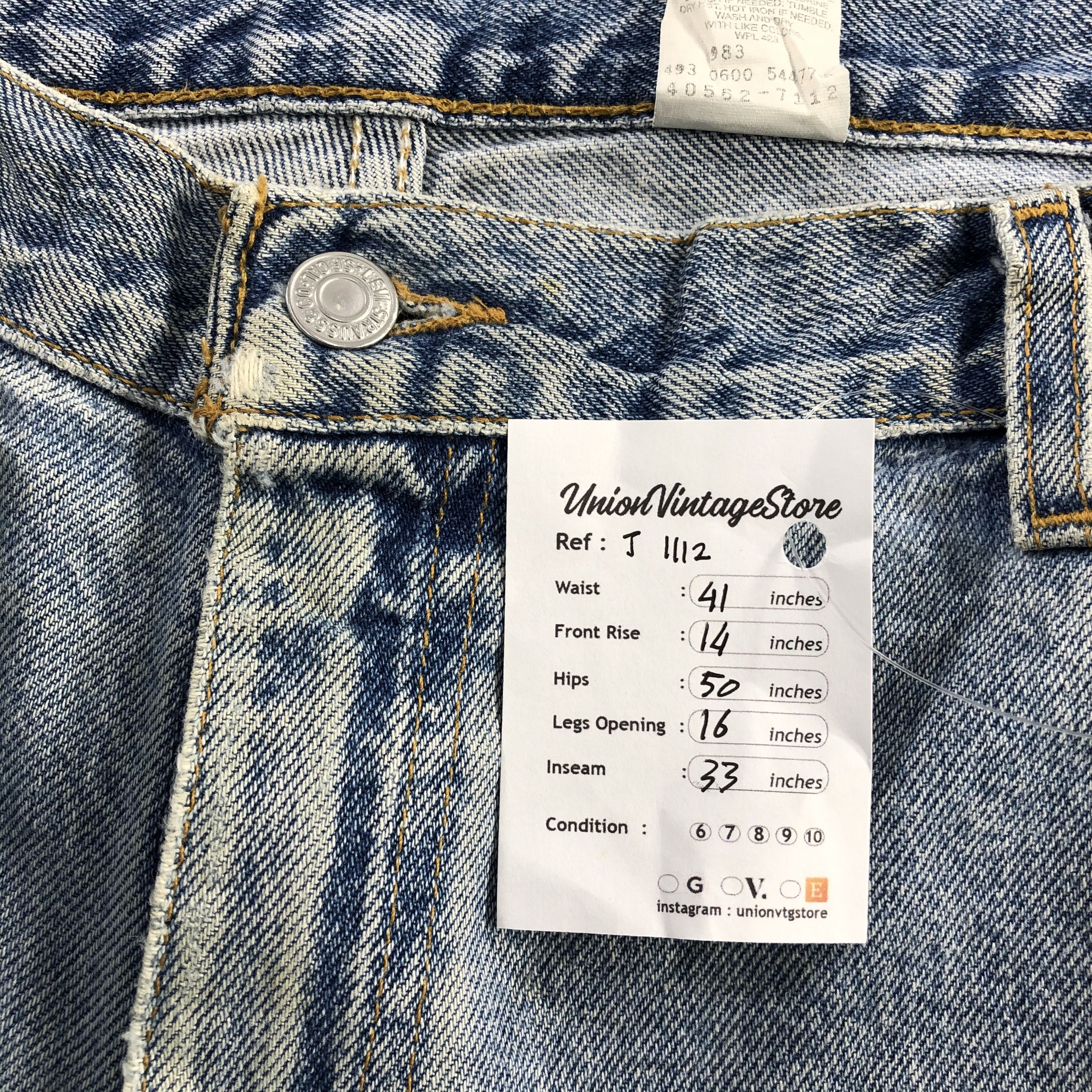 Levi's Baggy Vintage Levis 560 Jeans Faded Blue Denim-J1112 Size US 41 - 11 Thumbnail