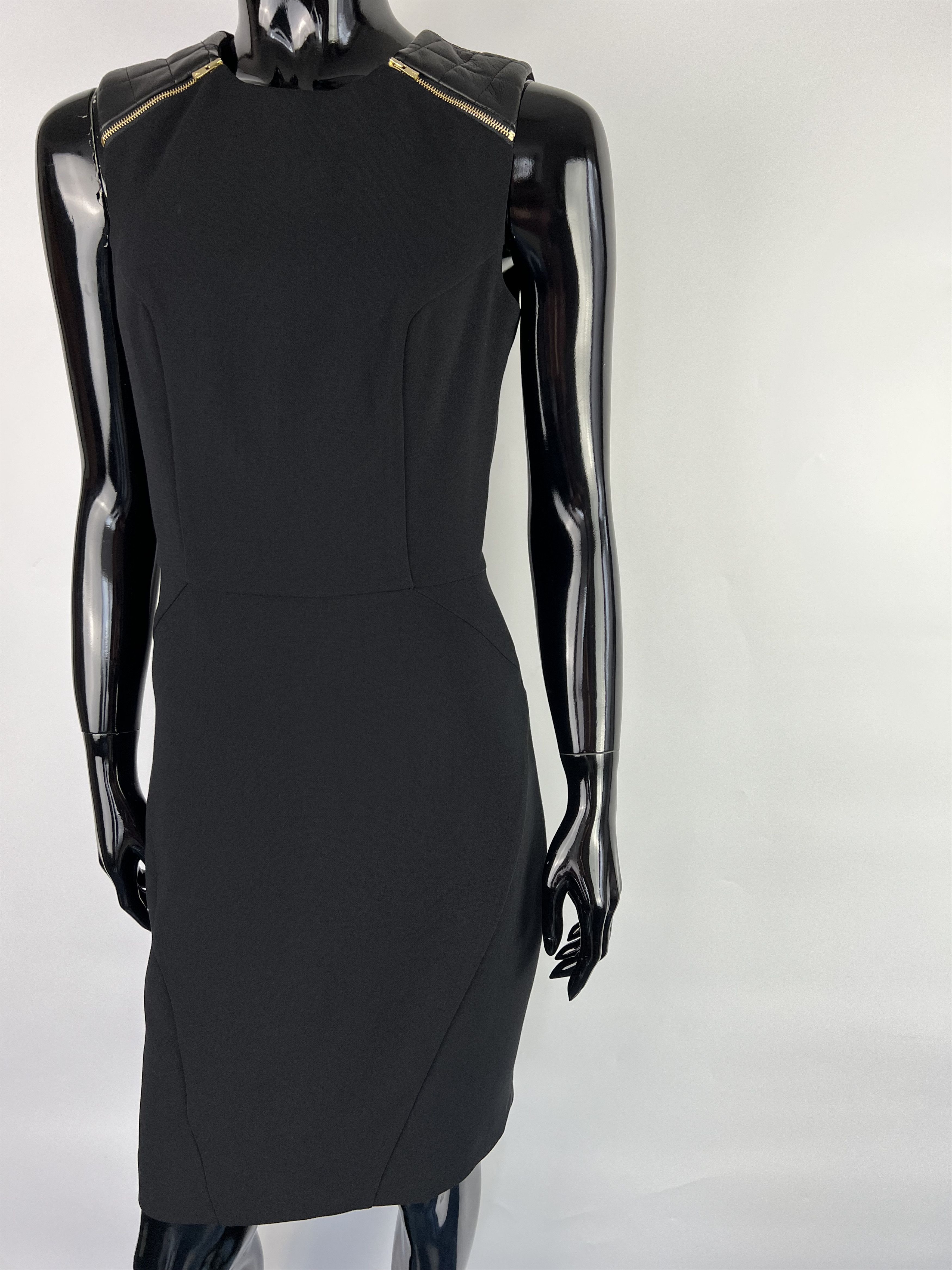 Sandro Sandro Black Sleeveless Dress Size 1 Leather Details Size S / US 4 / IT 40 - 5 Thumbnail