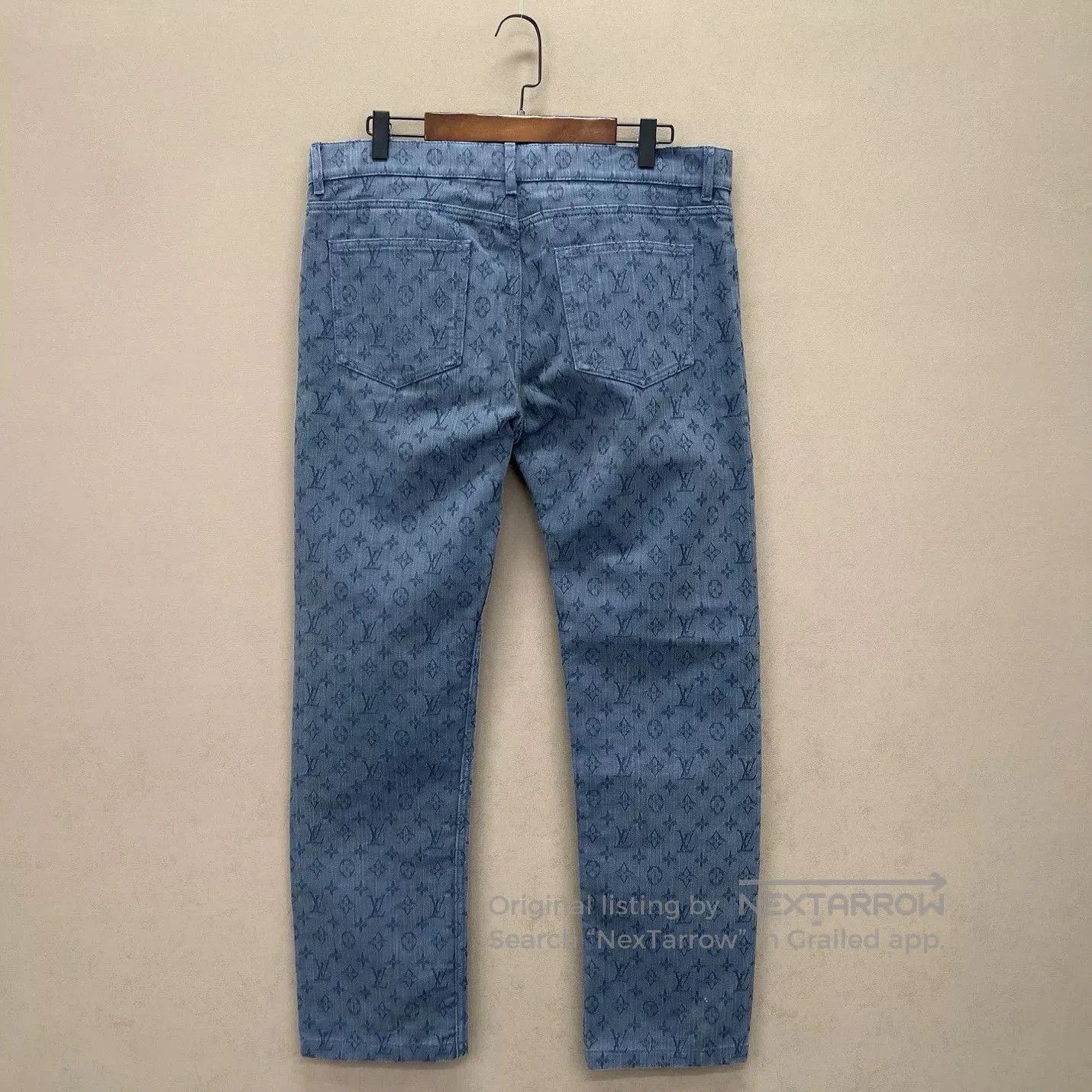 Louis Vuitton Louis Vuitton Blue Monogram Denim Jeans. Size US 33 - 2 Thumbnail