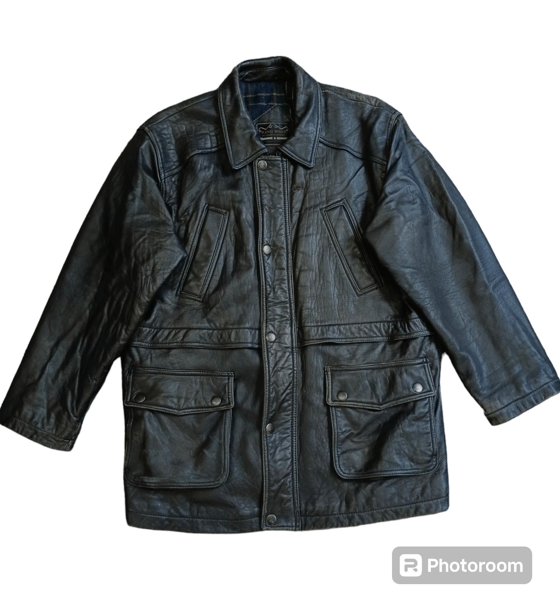 image of Vintage Issey Miyake Design Leather Jacket D'homme A'homme in Black, Men's (Size Large)