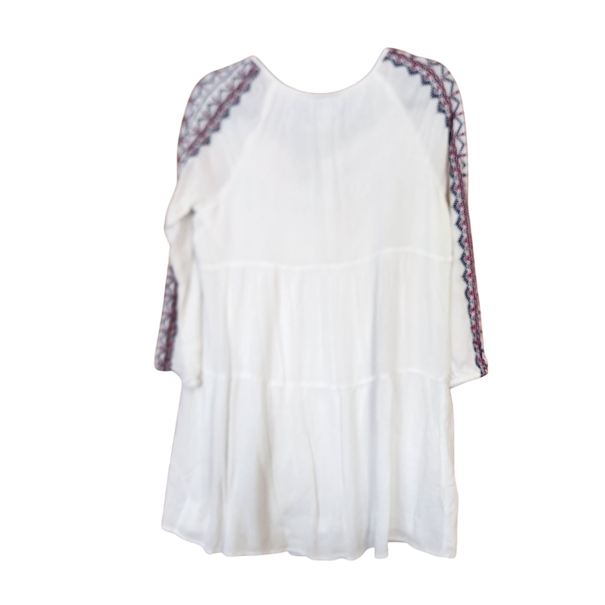 Old Navy White Boho Dress Size L Embroidered “Catch my Drift” Womens Size L / US 10 / IT 46 - 2 Thumbnail