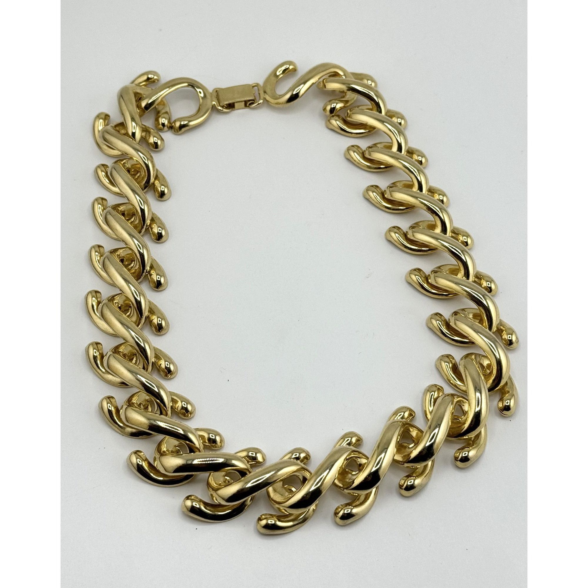 Vintage Vintage shiny chunky gold collar necklace Size ONE SIZE - 3 Thumbnail