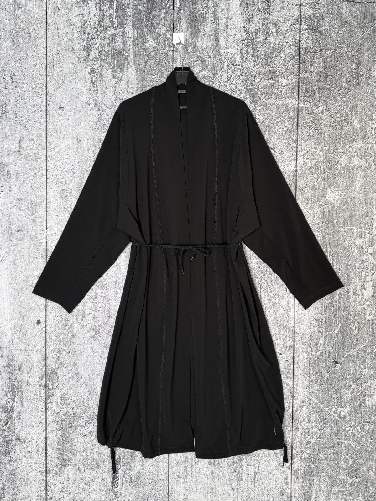 OSKA OSKA Black Lagenlook Duster Robe Open Front Cardigan Coat Size L / US 10 / IT 46 - 1 Thumbnail