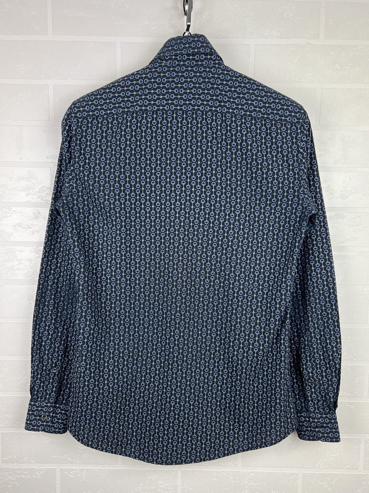 Gucci GUCCI Shirt Button Up Fitted Monogram Printed Horsebit Men's Size US S / EU 44-46 / 1 - 14 Thumbnail