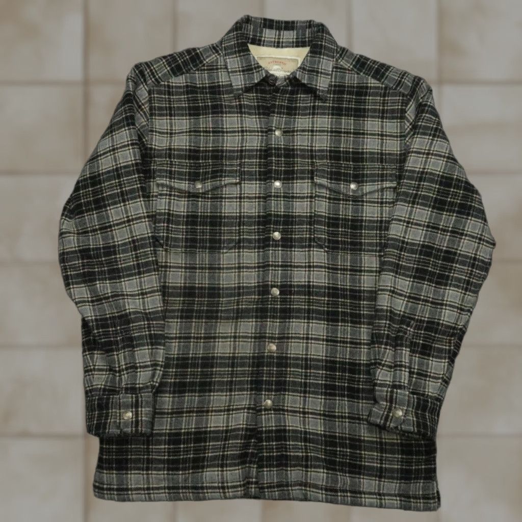 Eddie Bauer Eddie Bauer Jacket Mens Small Black Gray Plaid Sherpa Lined Wool Blend Outdoor Size US S / EU 44-46 / 1 - 1 Thumbnail