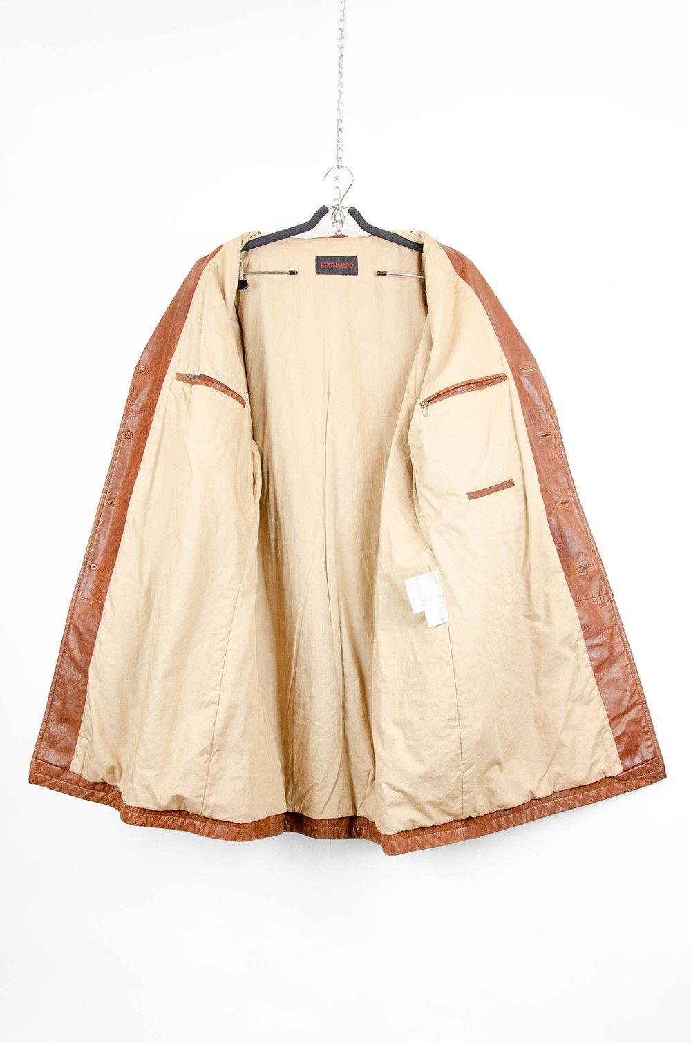 Other Leonardo Leather Car Coat Brown Vintage - Size 56 Size US XL / EU 56 / 4 - 9 Thumbnail