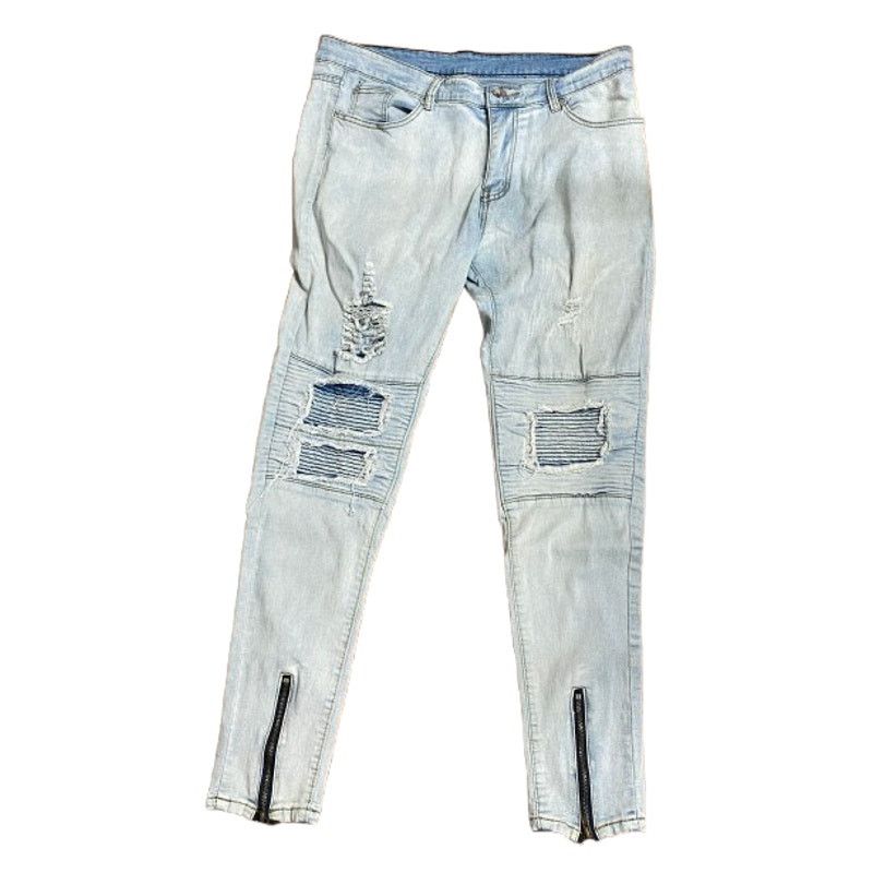 & Other Stories MANS Mens 34 Light Wash Skinny Jeans Ankle Zipper Pre Owned Size 34 - 1 Thumbnail