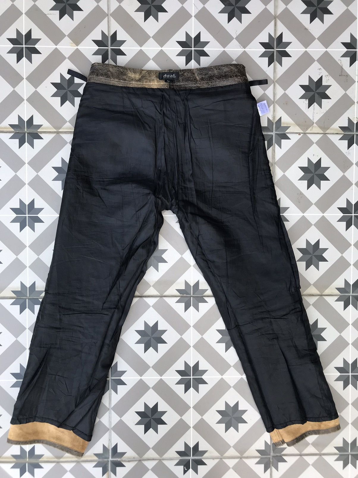 Genuine Leather DUAL ( JAPAN ) FADED COWHIDES LEATHER JEANS Size US 31 - 15 Thumbnail