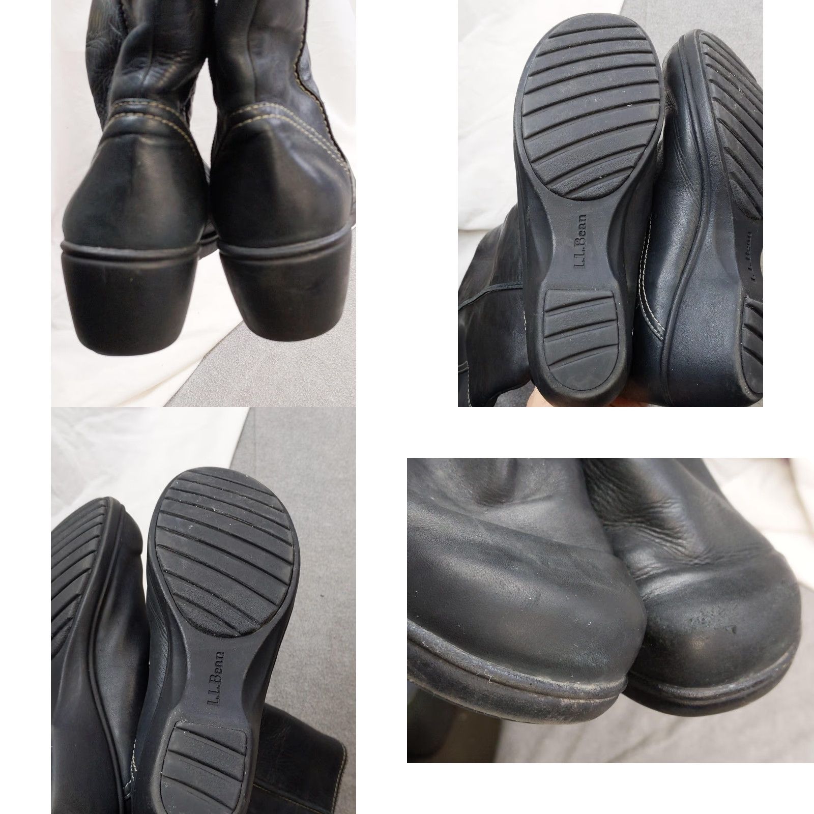 Vintage LL Bean Boots Womens 9.5 Black Leather Mid-Calf Side Zip Platform Wedge Comfort Size US 10 / IT 40 - 8 Thumbnail