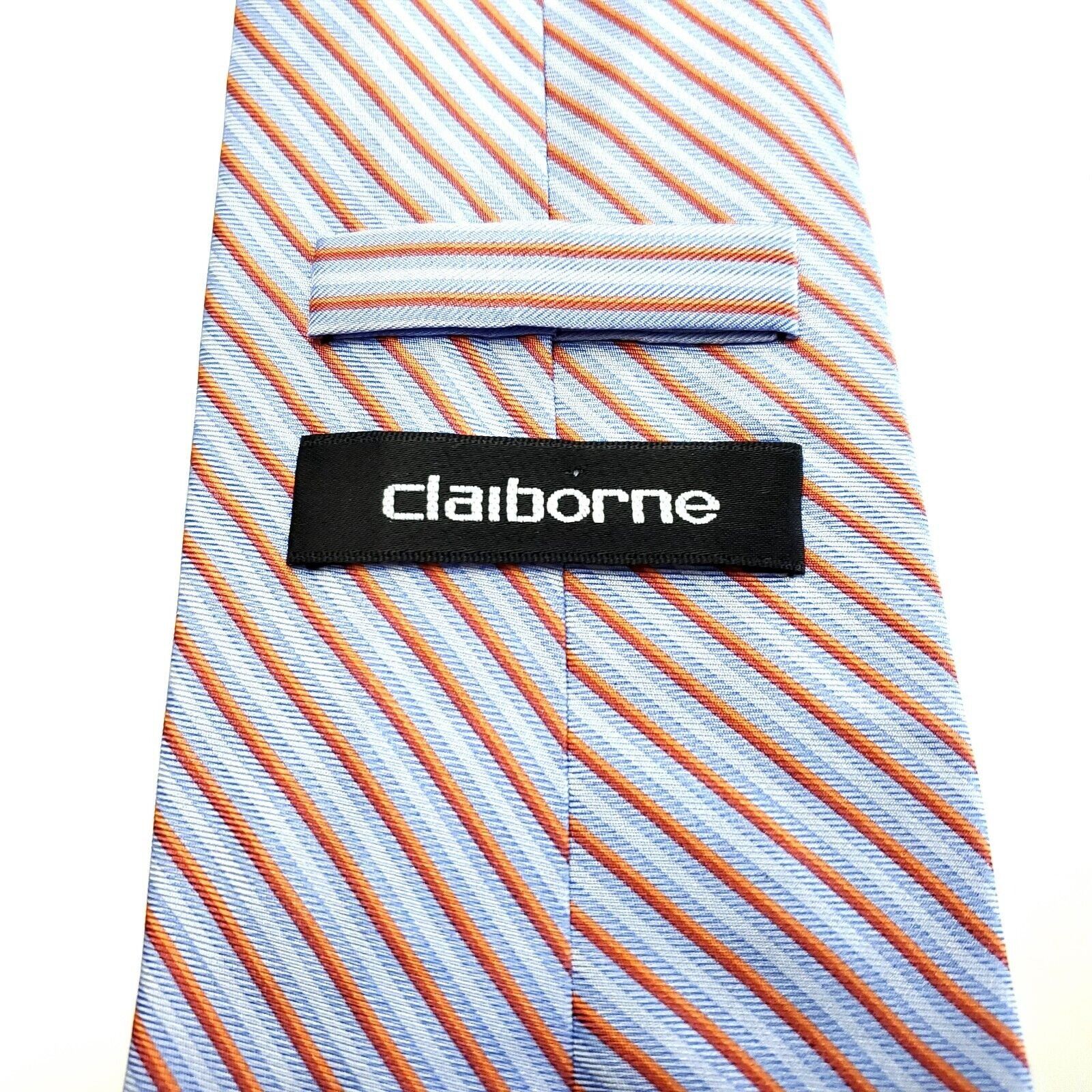 Liz Claiborne Claiborne Red White Silk Tie Woven Striped Size ONE SIZE - 4 Thumbnail