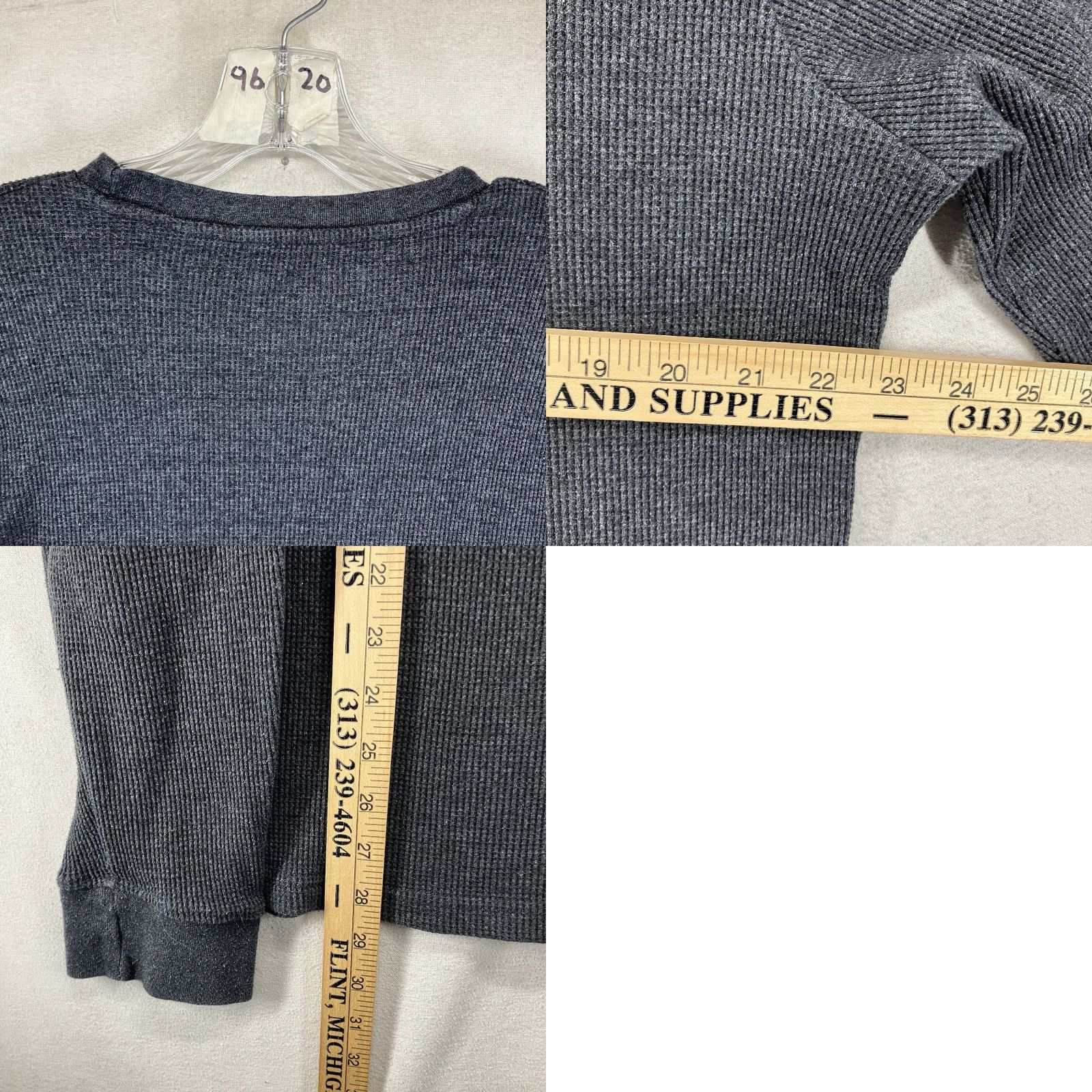 Aeropostale VTG Aeropostale Waffle Thermal Shirt L Grunge Dark Gray Crew Neck Long Sleeve Logo Embroidered Cotton Polyester 2000-2009 Men T-Shirt Size US L / EU 52-54 / 3 - 9 Thumbnail
