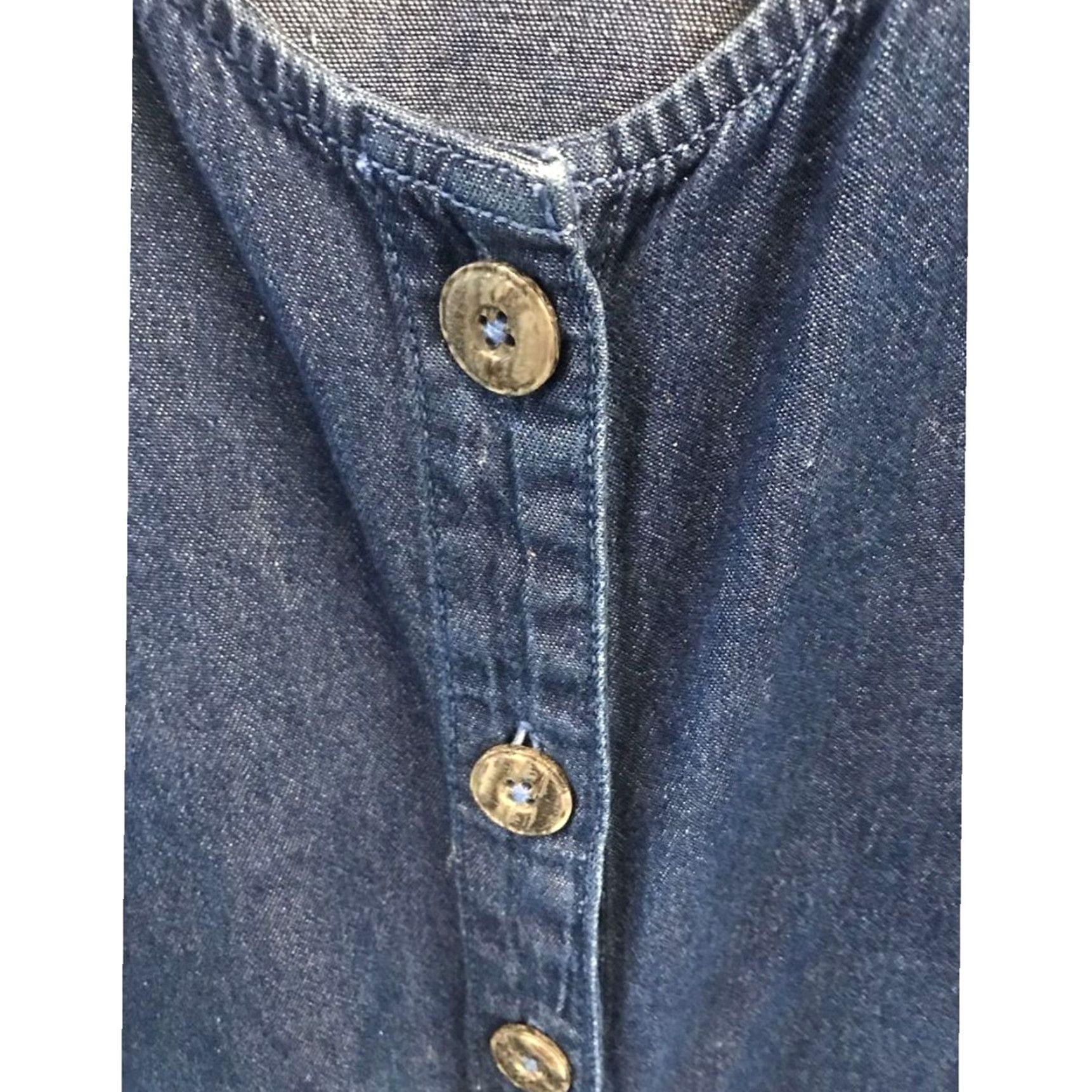 Blair Blair Denim Maxi Dress Button Down Short Sleeve XL Pockets Women Blue Regular Size XL Dress Length Midi Fit & Flare Size 40" / US 18 - 7 Thumbnail