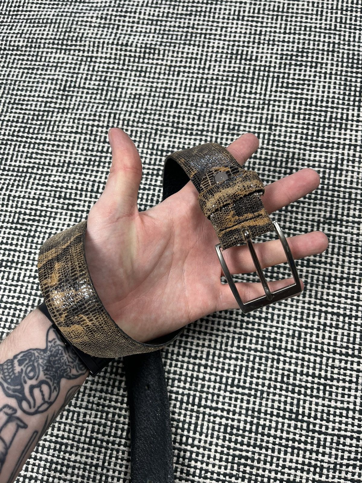 Other Python styled genuine leather belt avant garde Size ONE SIZE - 1 Thumbnail