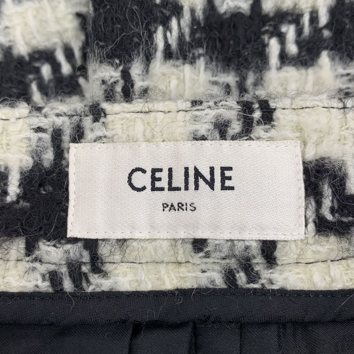 Celine Celine Houndstooth Wool Casual Pleated Mini Skirt K26WX Size 28" / US 6 / IT 42 - 5 Thumbnail