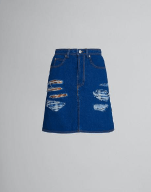 o1srvl11e0624 Denim Skirt in Blue