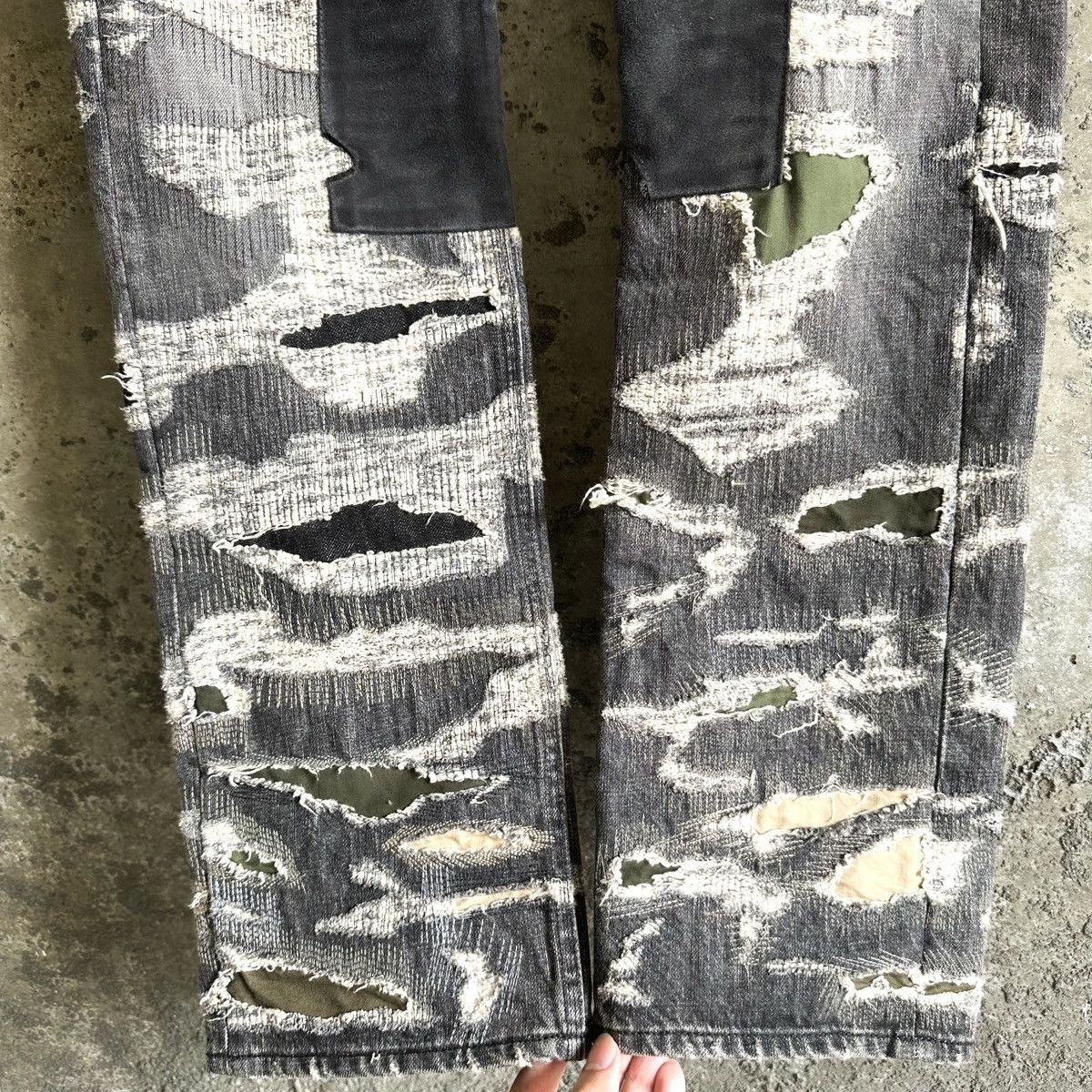 Givenchy Givenchy MMW Thrashed Moleskin Boro Repair Denim Size US 32 / EU 48 - 5 Thumbnail