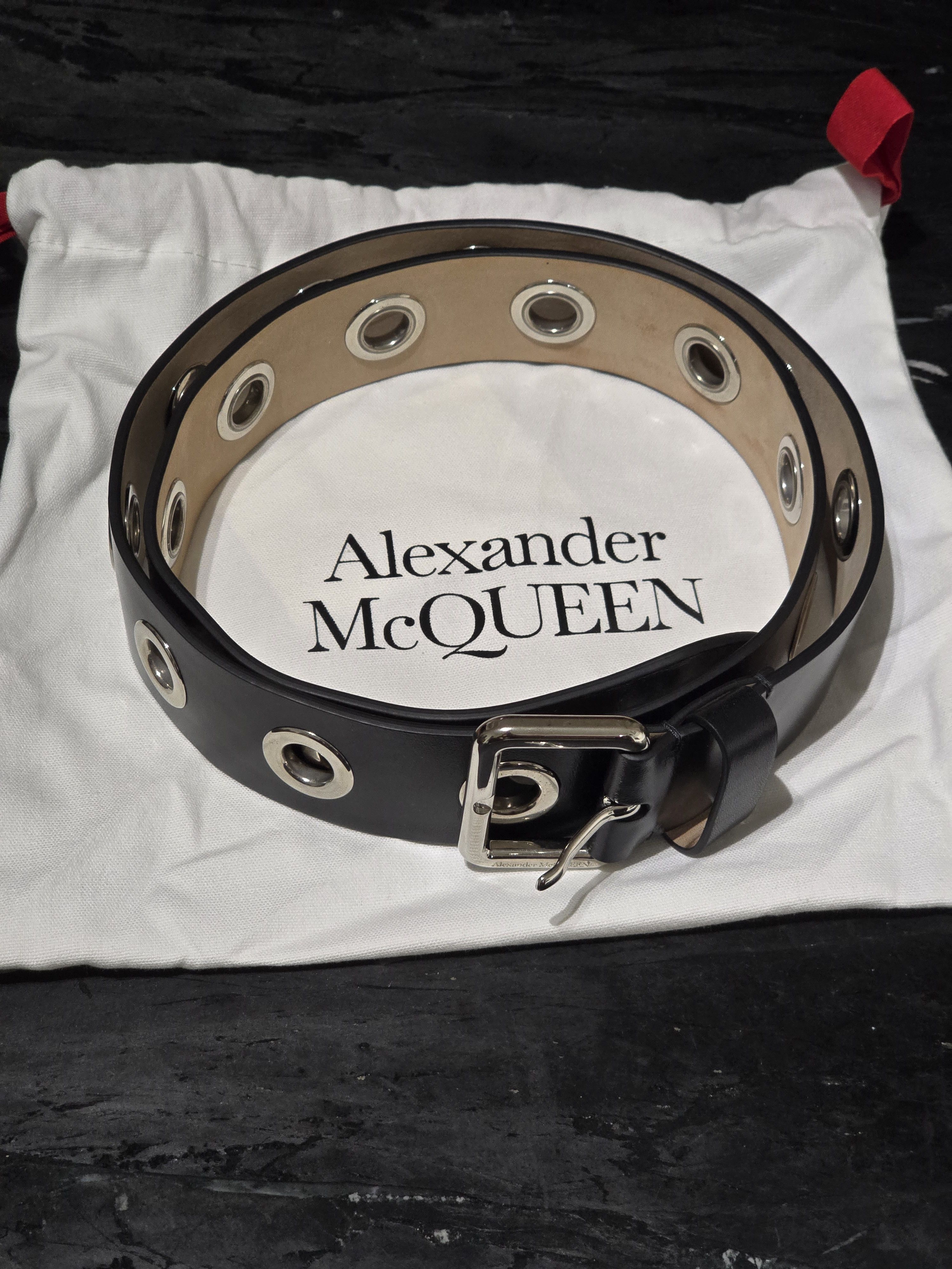 Alexander McQueen Eyelet design belt Size 38 - 2 Thumbnail
