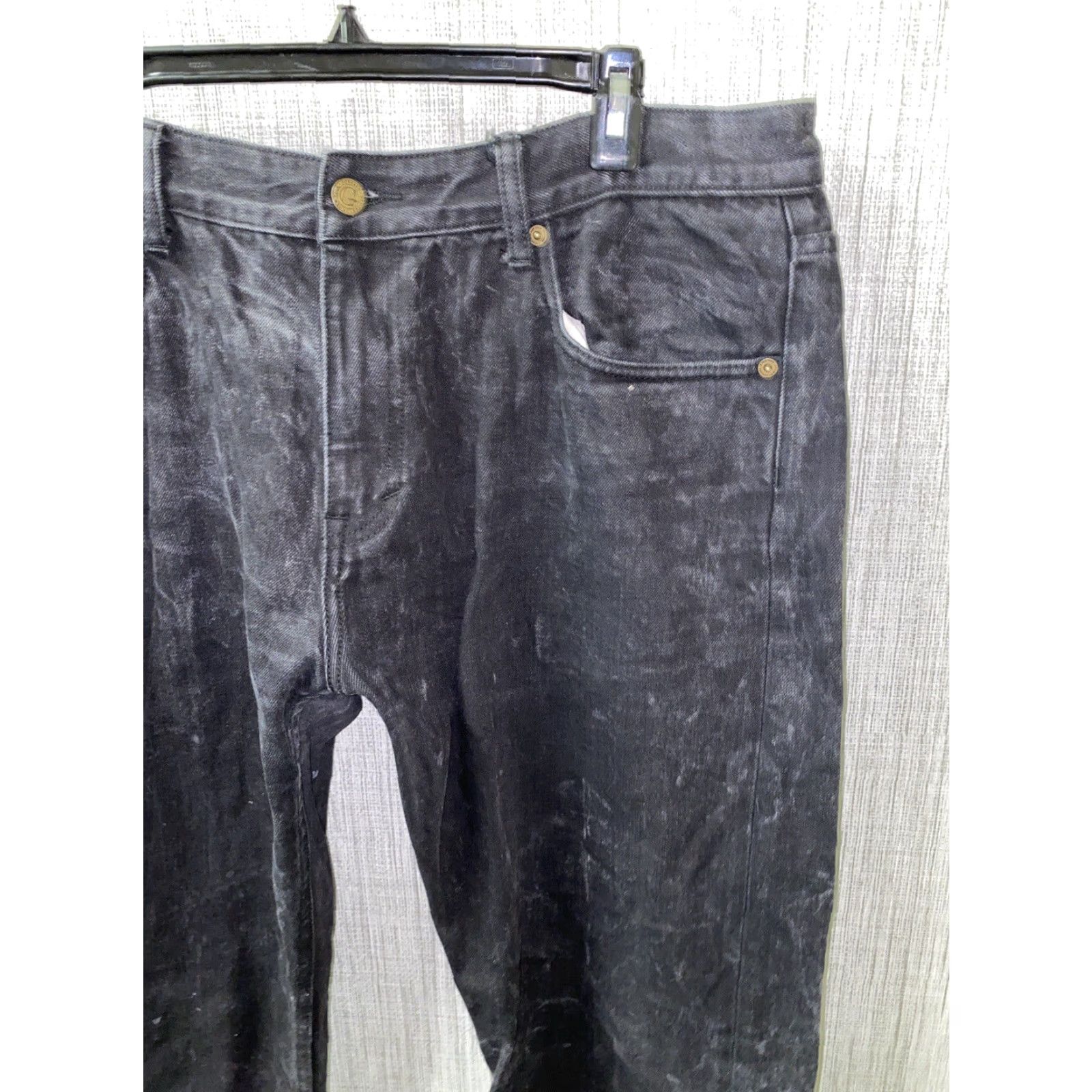 Denime Goodale Mens Black Denim Jeans Regular Fit Size 38x30 Zip Fly Size US 38 / EU 54 - 2 Thumbnail