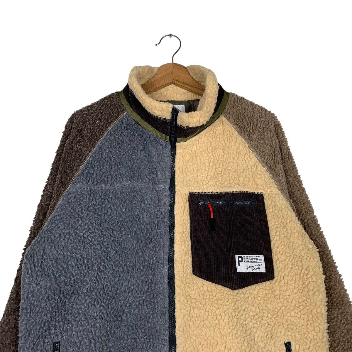 Japanese Brand Japanese Brand Power To The People Color Block Sherpa Jacket Size US L / EU 52-54 / 3 - 2 Thumbnail