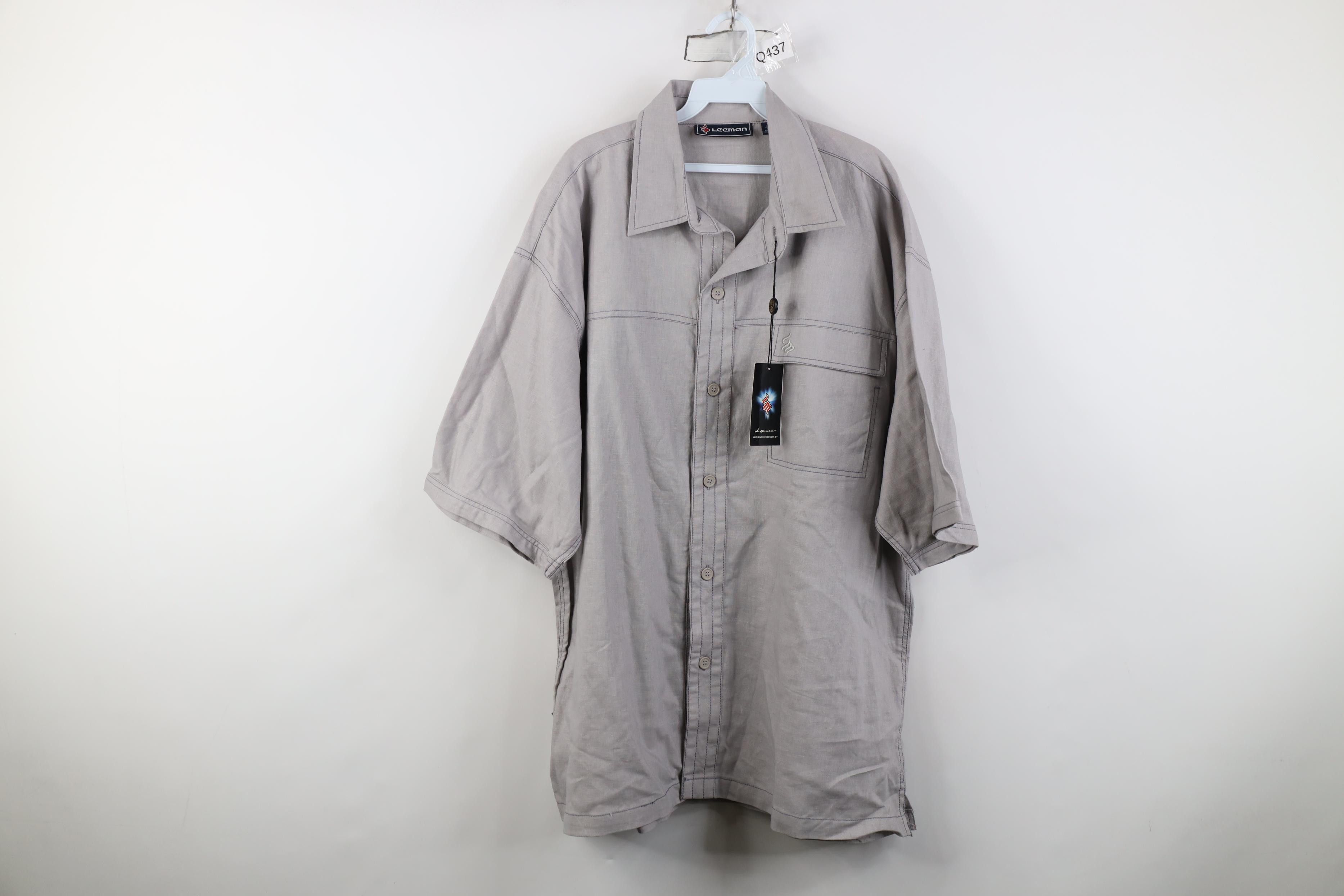 Vintage Deadstock Vintage 90s Streetwear Baggy Fit Button Shirt Gray Size US XL / EU 56 / 4 - 1 Thumbnail