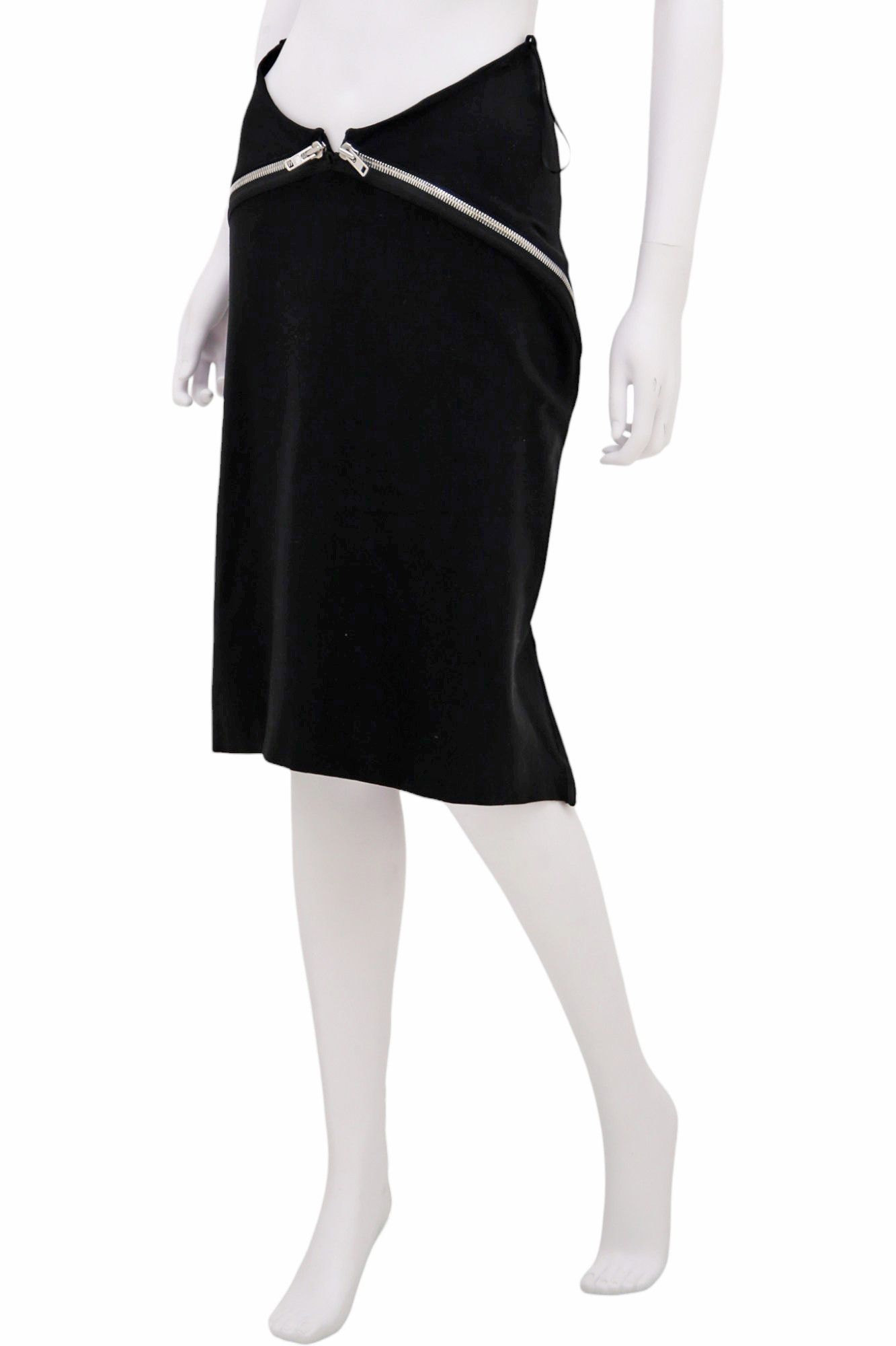 Maison Margiela FW08 Curved Zip Up Skirt Size 28" / US 6 / IT 42 - 5 Thumbnail